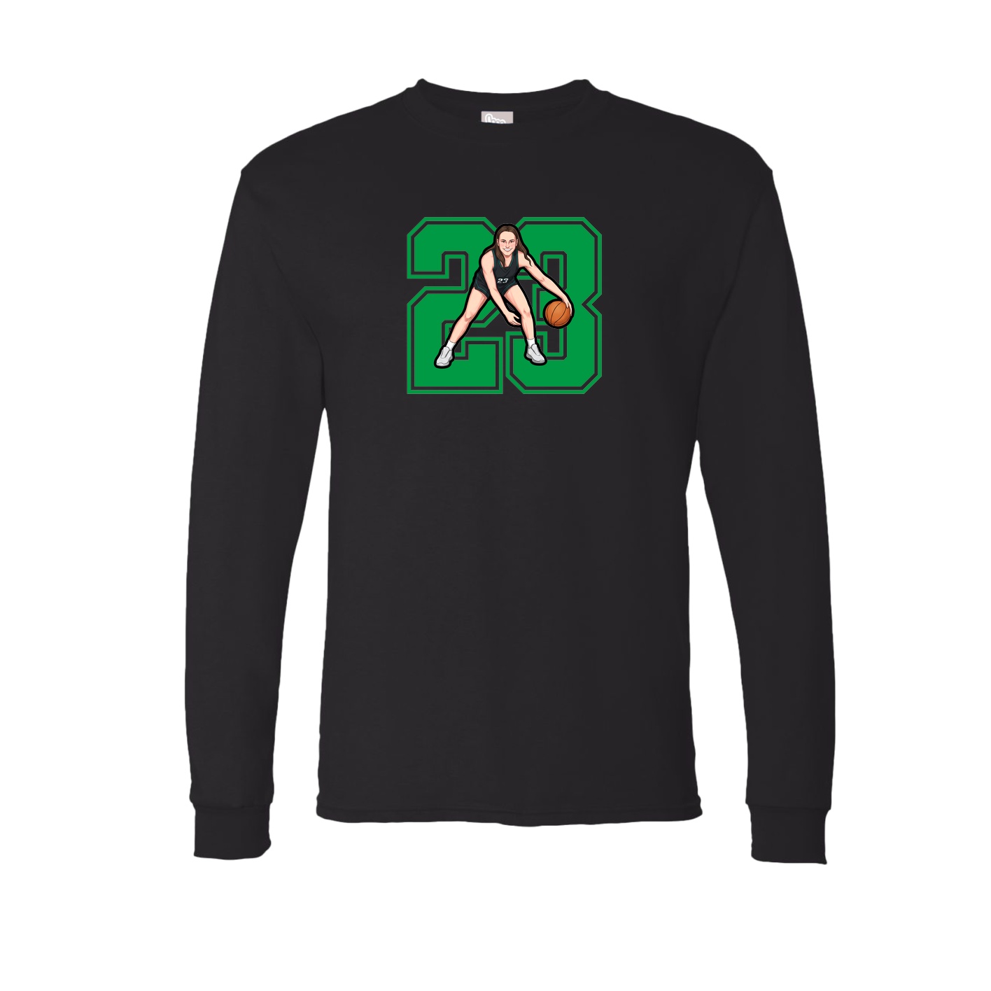 Long Sleeve Tee — Number in Black