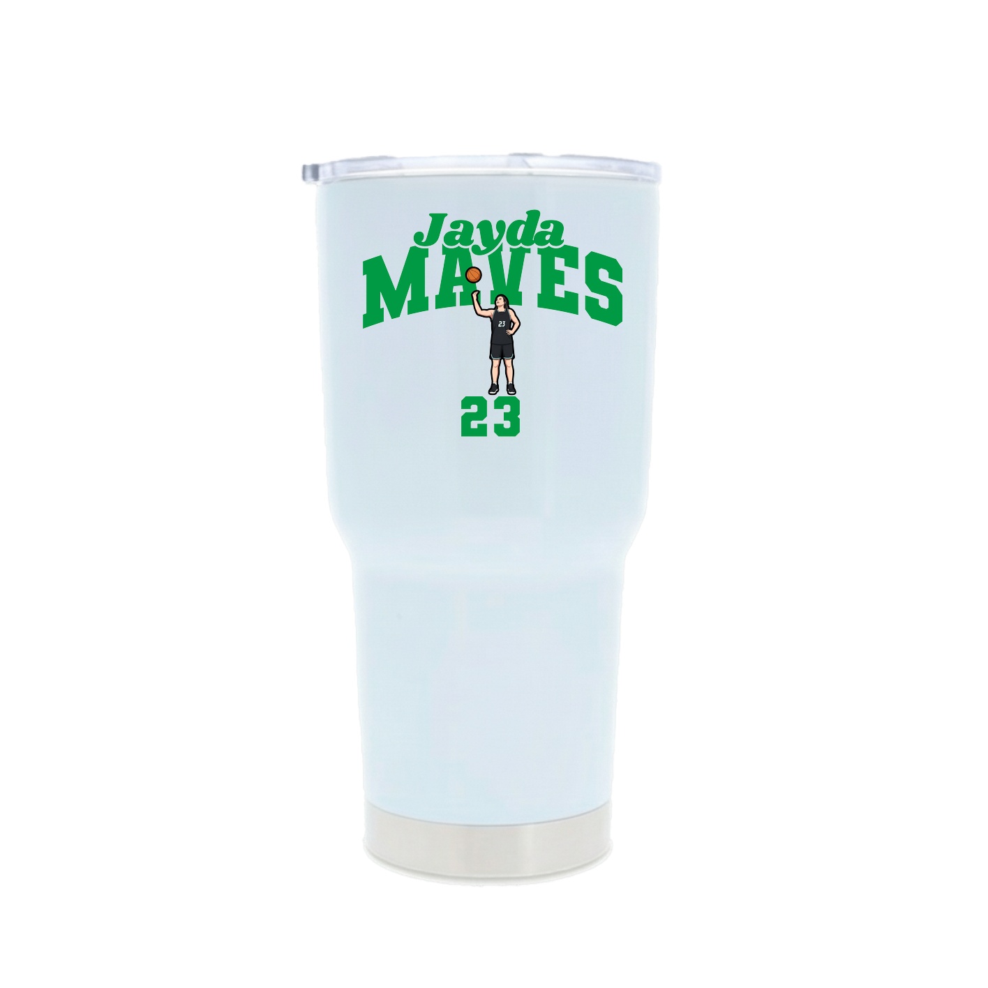 30oz Stainless Steel Tumbler — Signature Arch in White