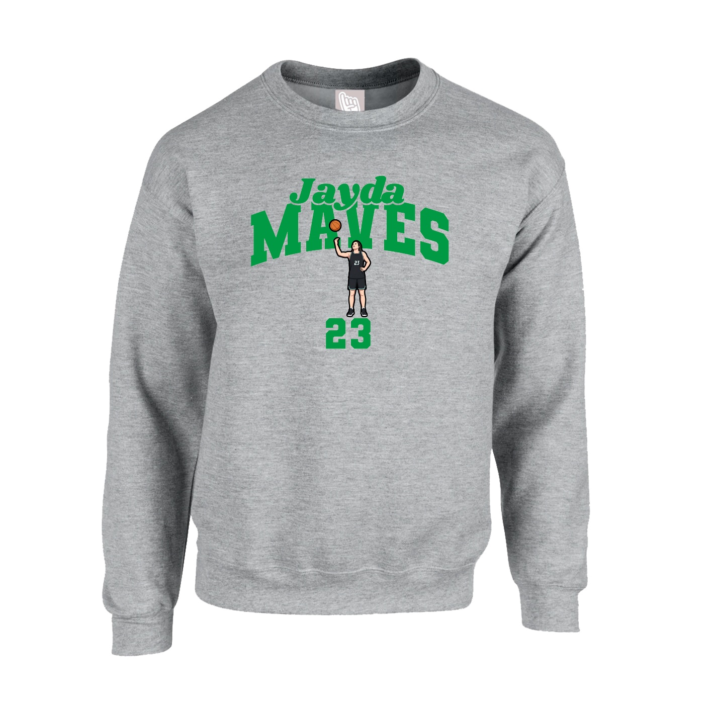Fleece Crew — Signature Arch in Grey