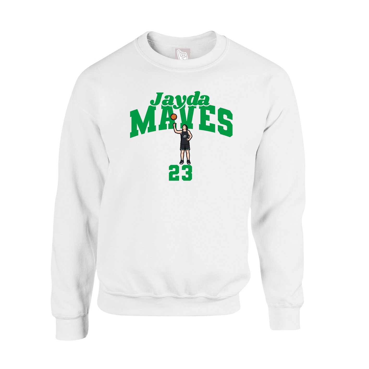 Fleece Crew — Signature Arch in White