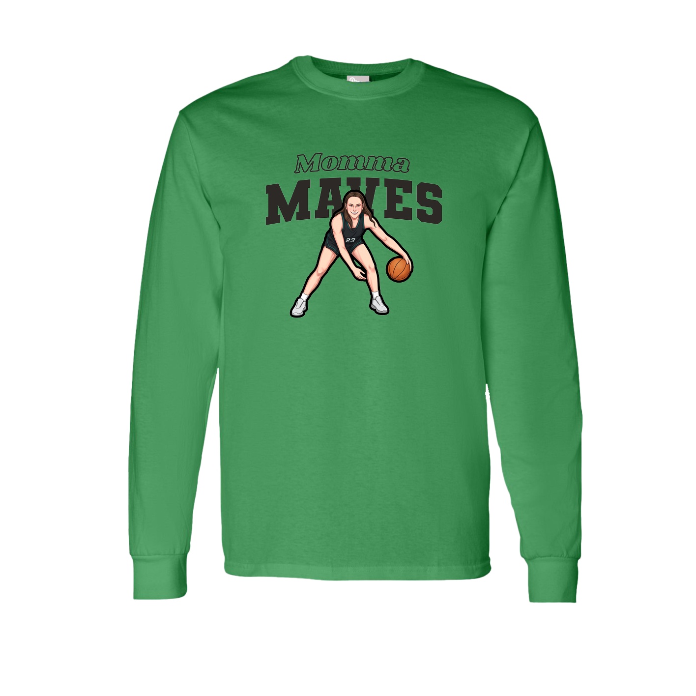 Long Sleeve Tee — Mothers Day Block in Green