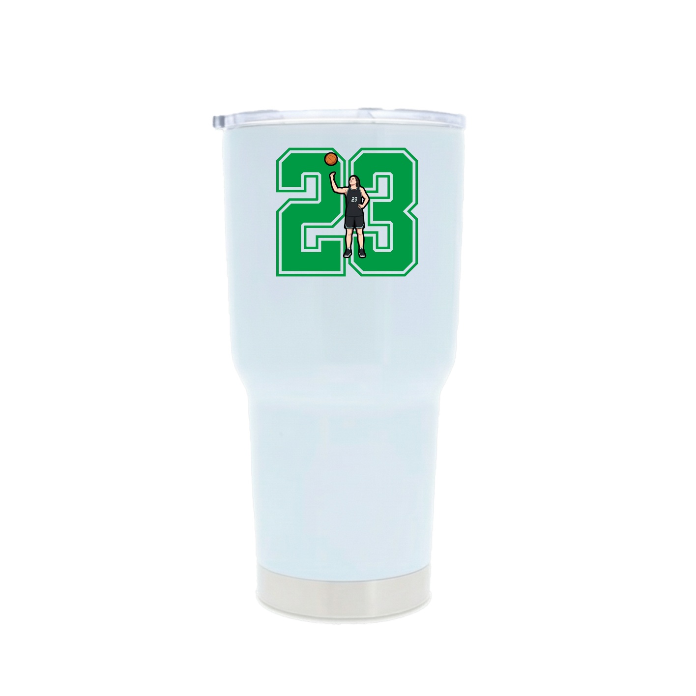 30oz Stainless Steel Tumbler — Number in White