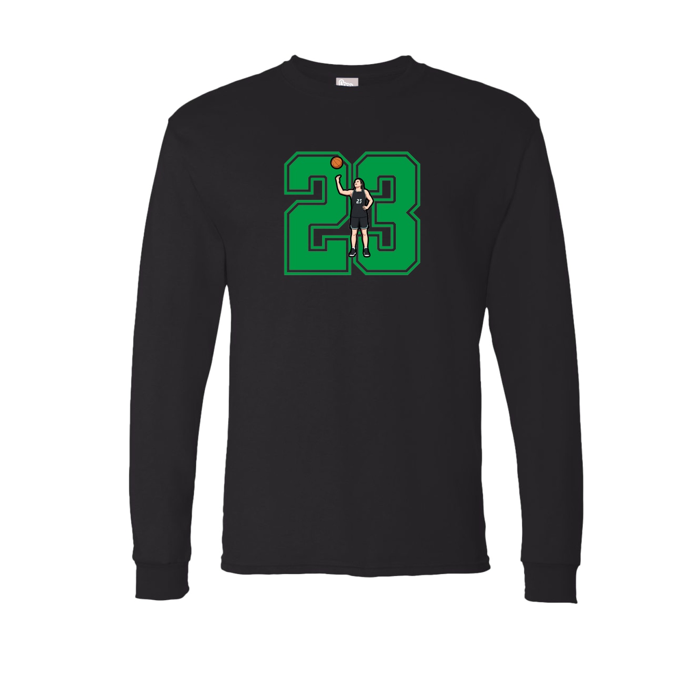 Long Sleeve Tee — Number in Black