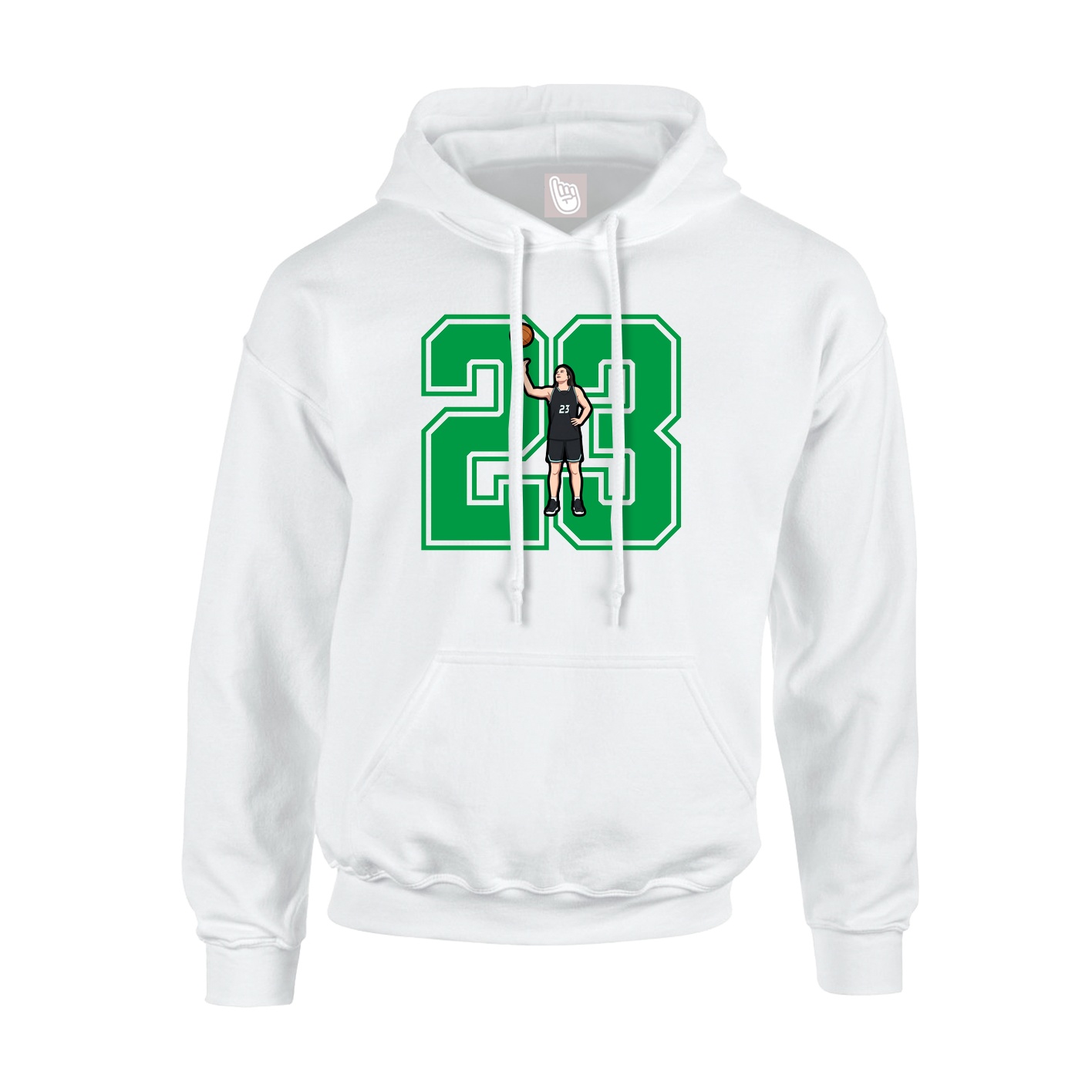 Hoodie — Number in White