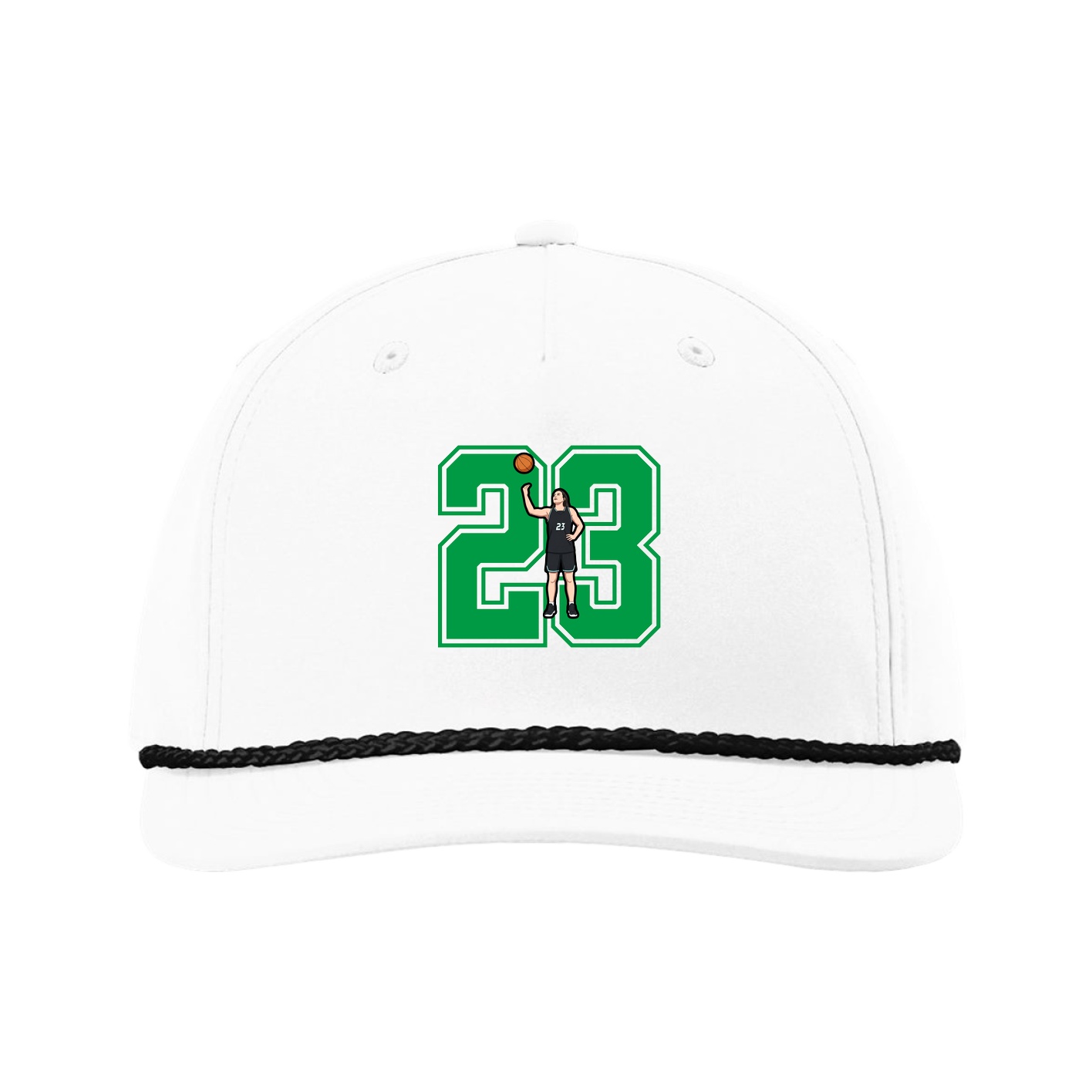 Five-Panel Classic Rope Cap — Number in White