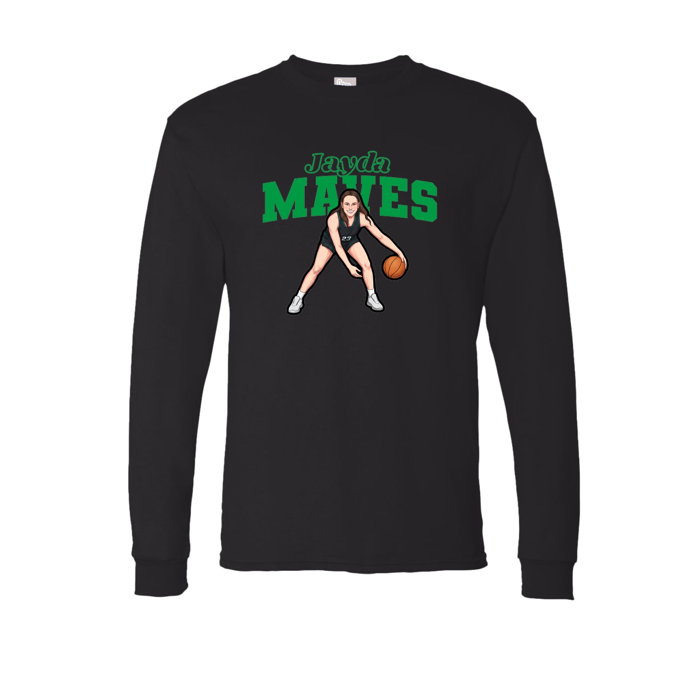 Long Sleeve Tee — Name Arch in Black