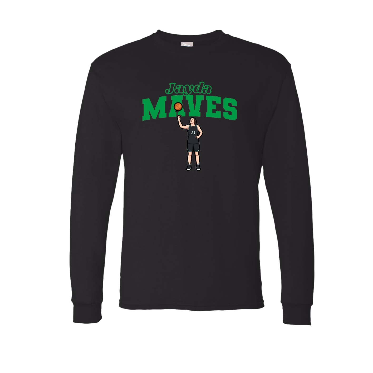 Long Sleeve Tee — Name Arch in Black