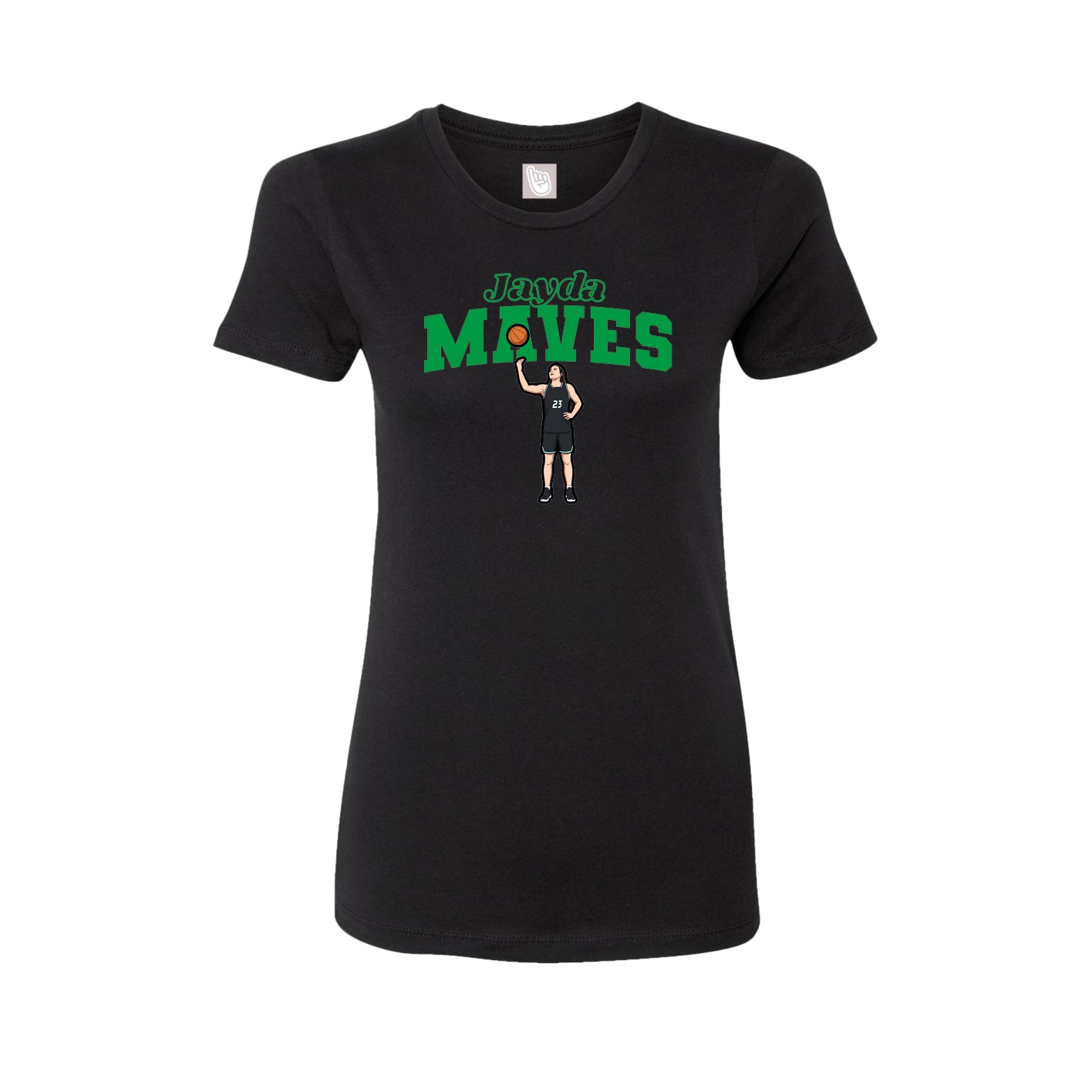 Womens Tee — Name Arch in Black