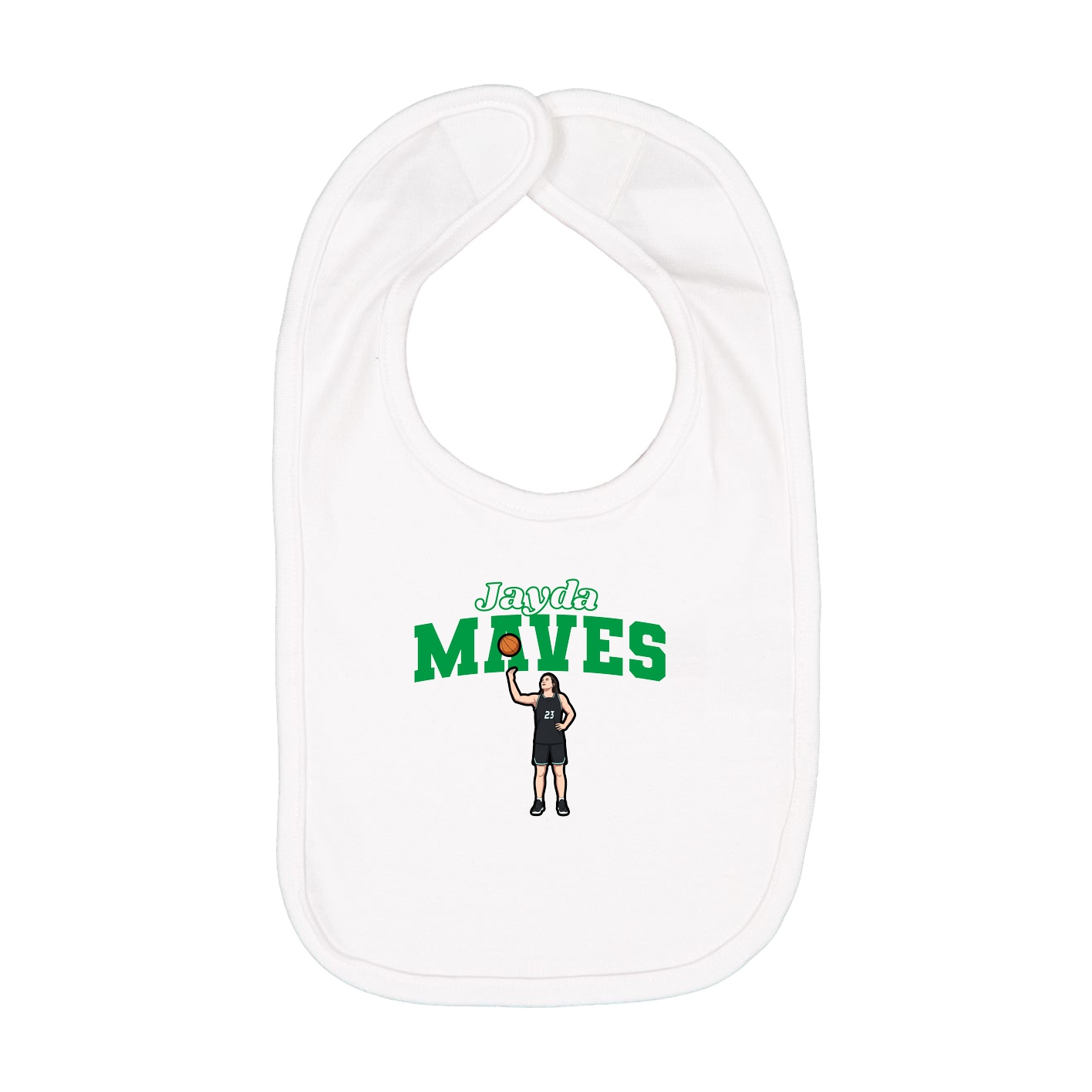 Infant Bib — Name Arch in White