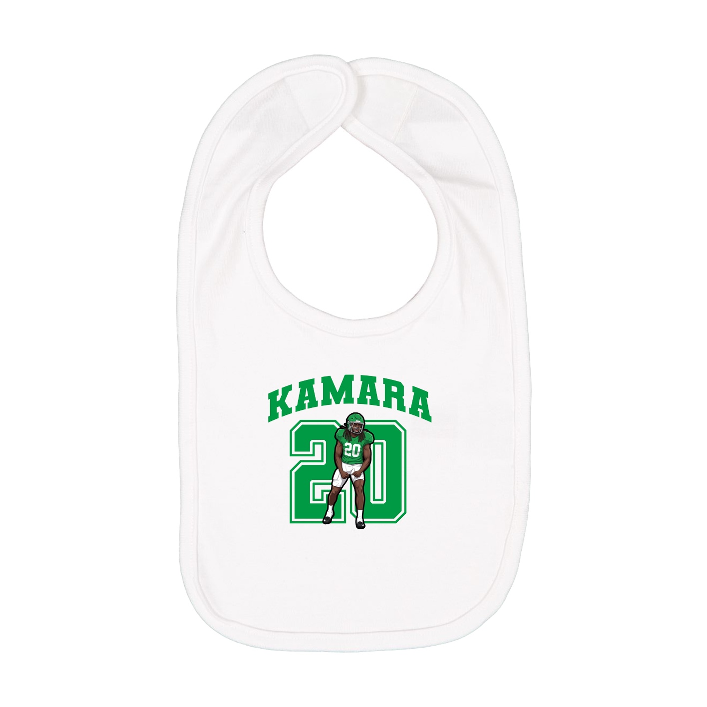Infant Bib — Number in White