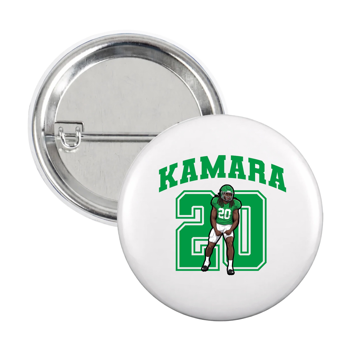 Game Day Button — Number in White