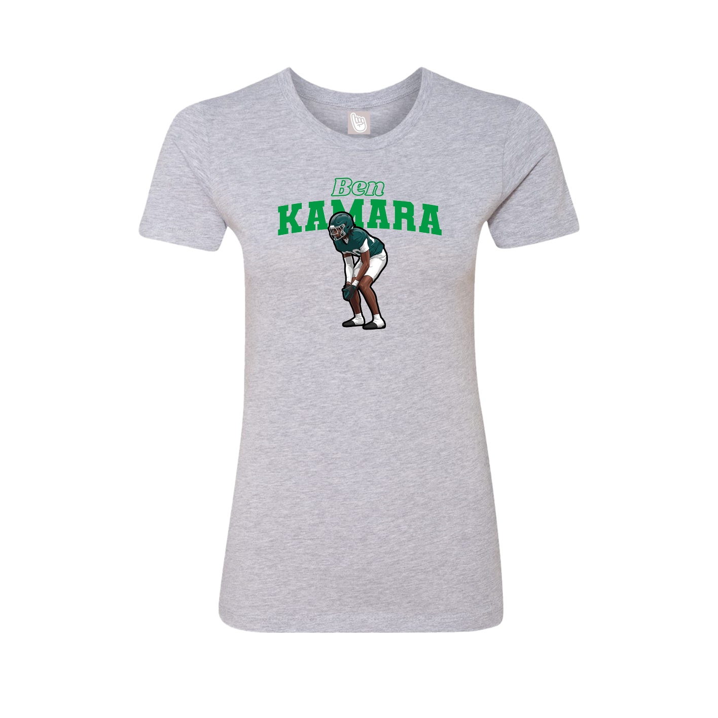 Fitted Women's Tee — Name Arch in Grey