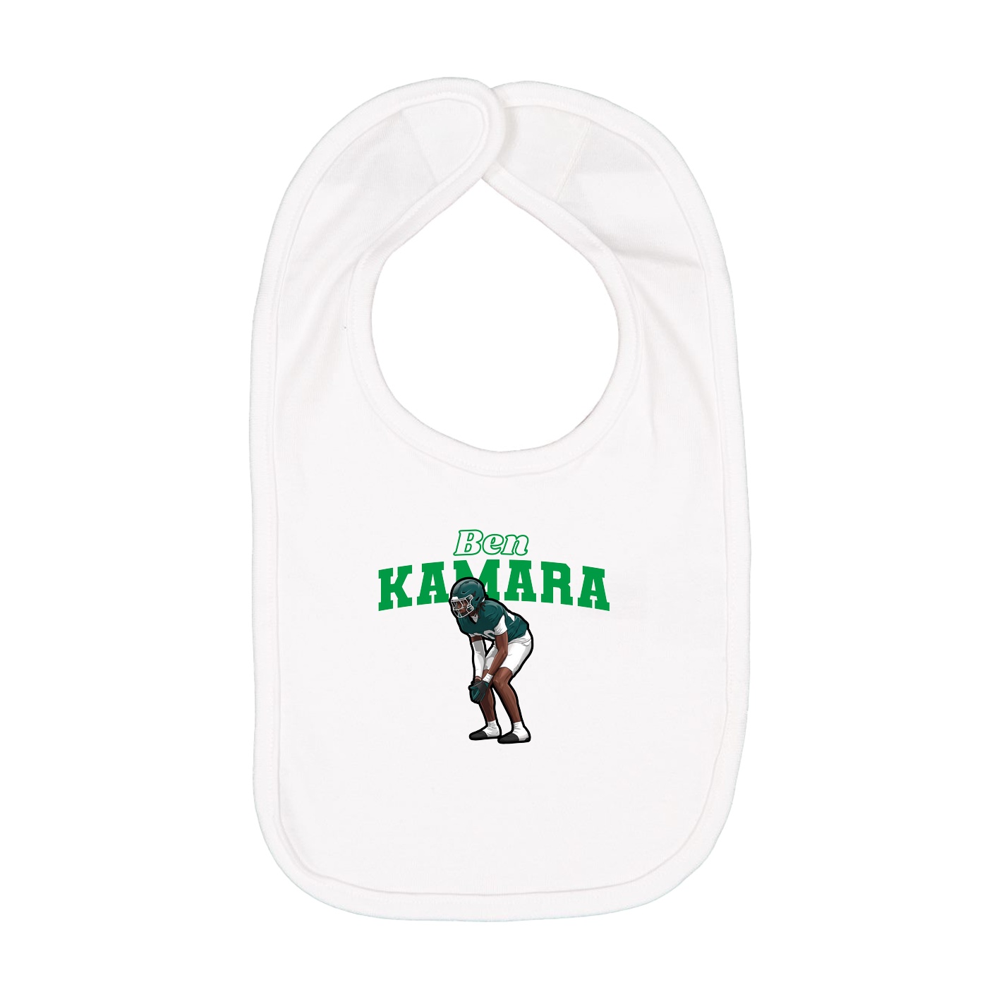 Infant Bib — Name Arch in White