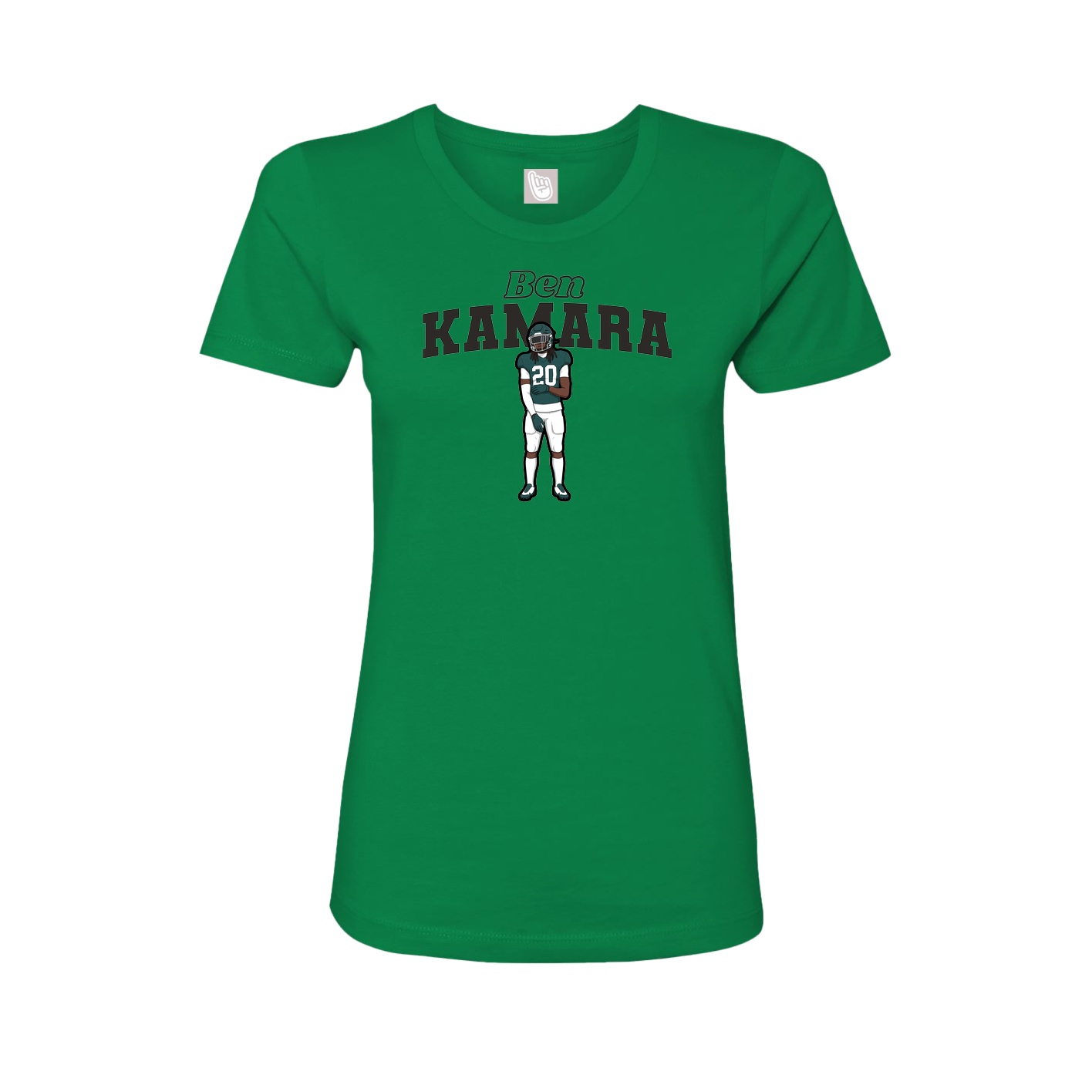 Fitted Women's Tee — Name Arch in Green