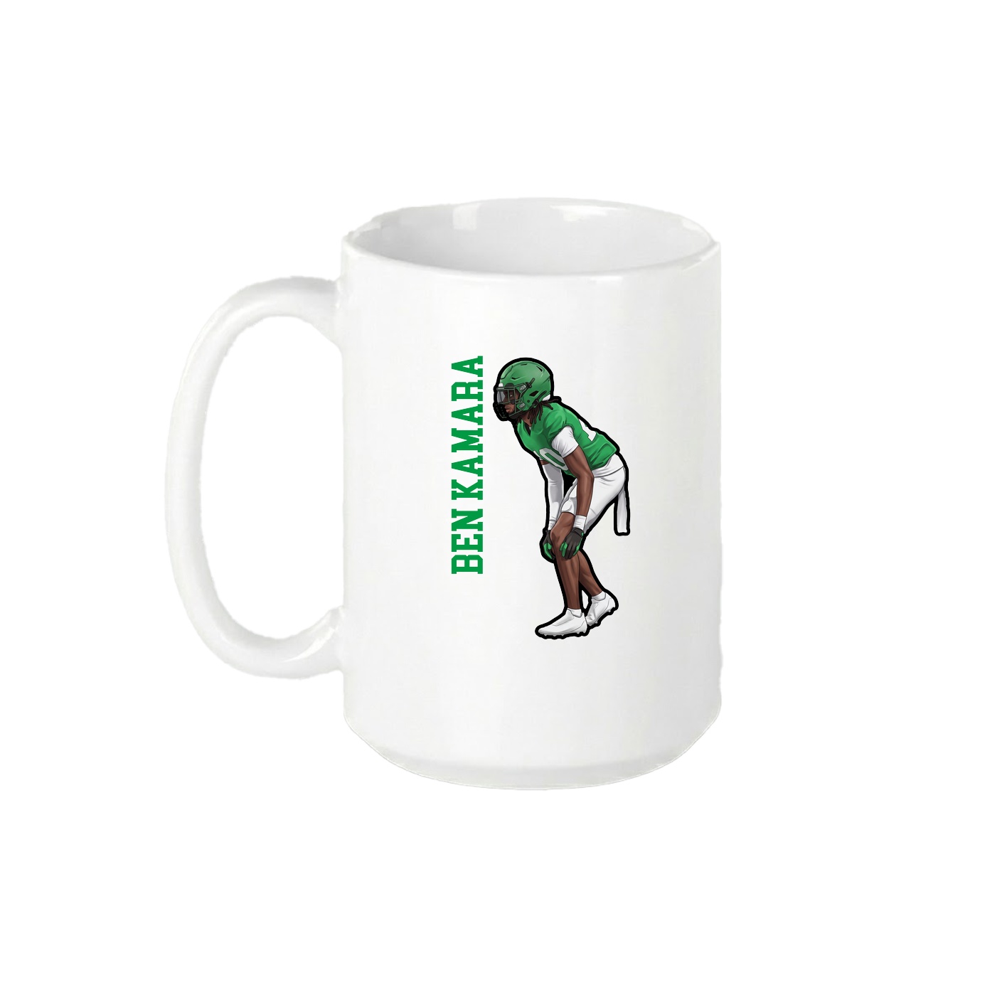 15oz Coffee Mug — Name Vertical in White