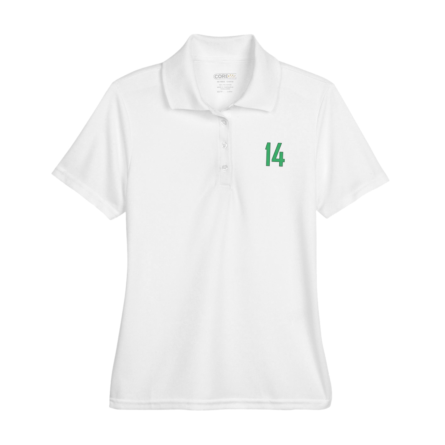 Womens Performance Polo — Front Shirsy in White