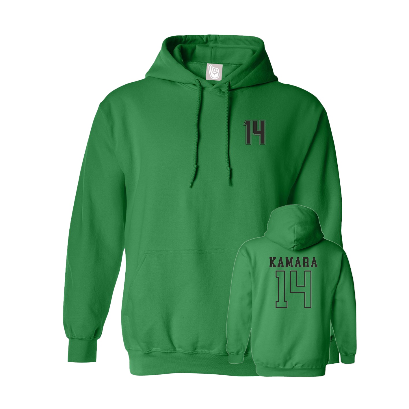 Youth Hoodie — Chest Back in Green