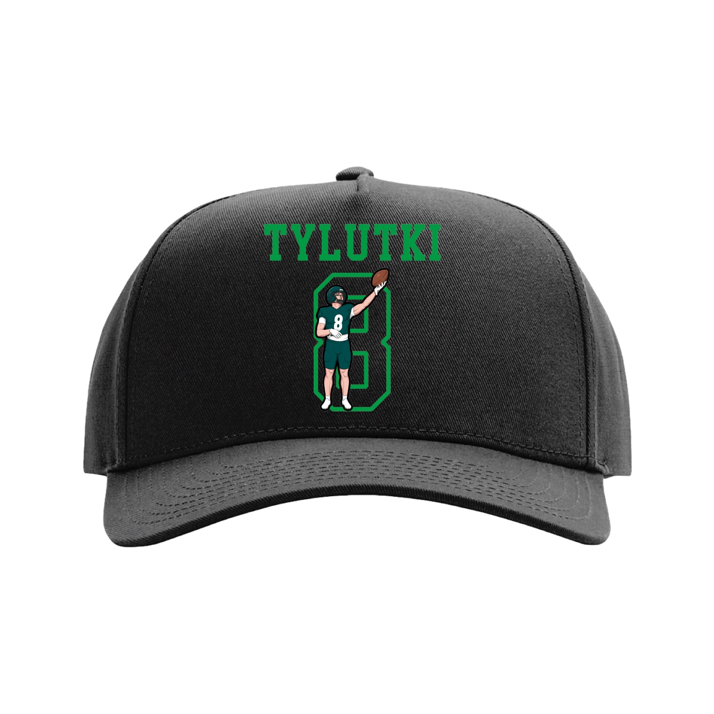 Full Fabric Five-Panel Champ Cap — Shirsey in Black