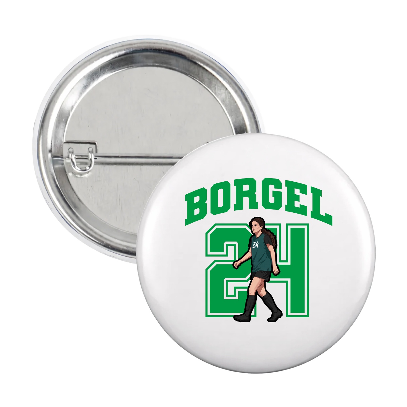 Game Day Button — Number in White