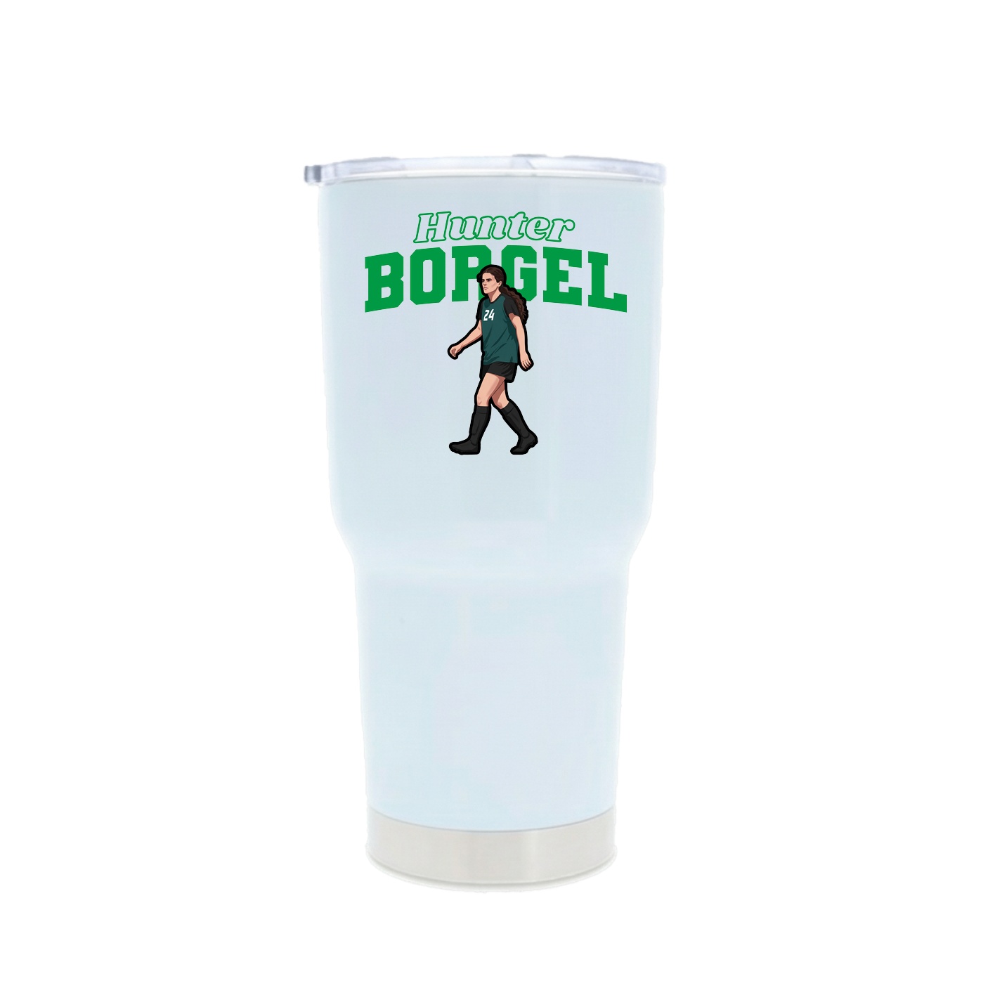 30oz Stainless Steel Tumbler — Name Arch in White