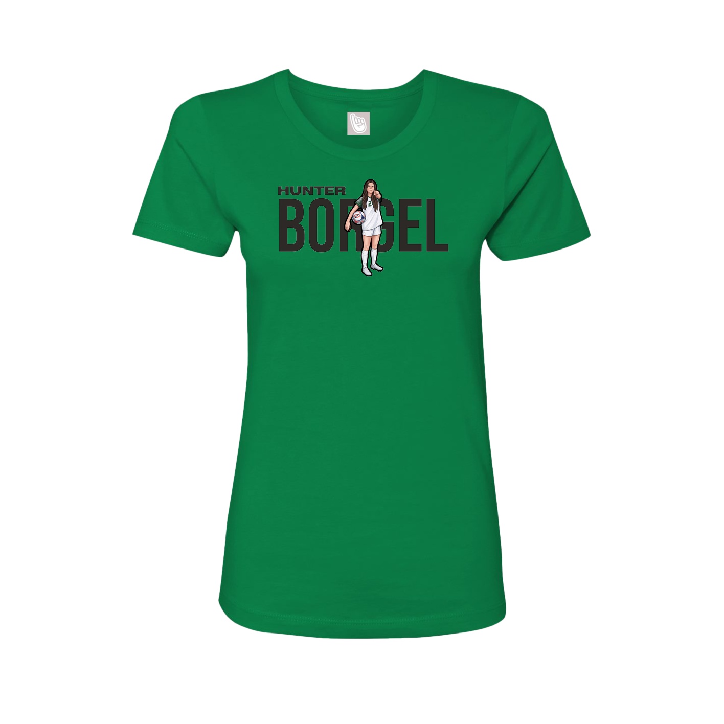 Fitted Women's Tee — Player Name in Green