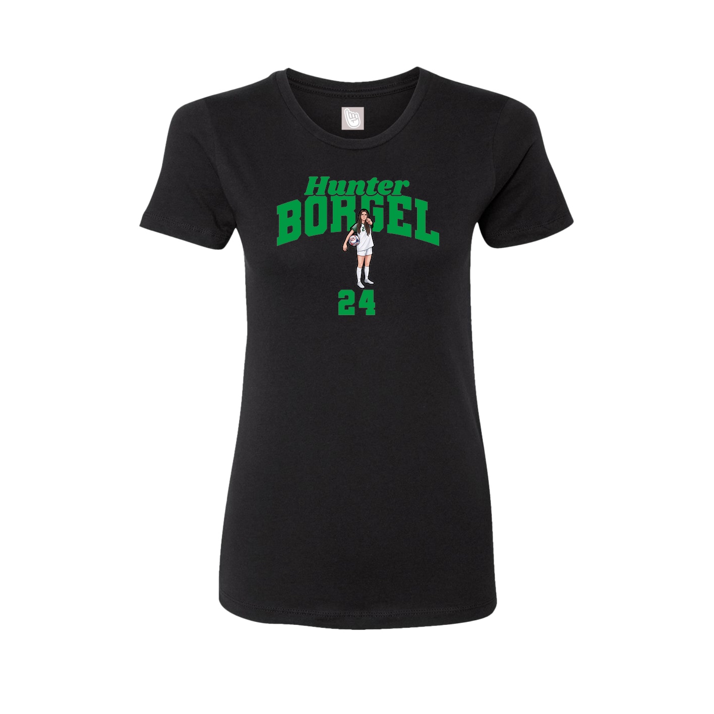 Fitted Women's Tee — Signature Arch in Black