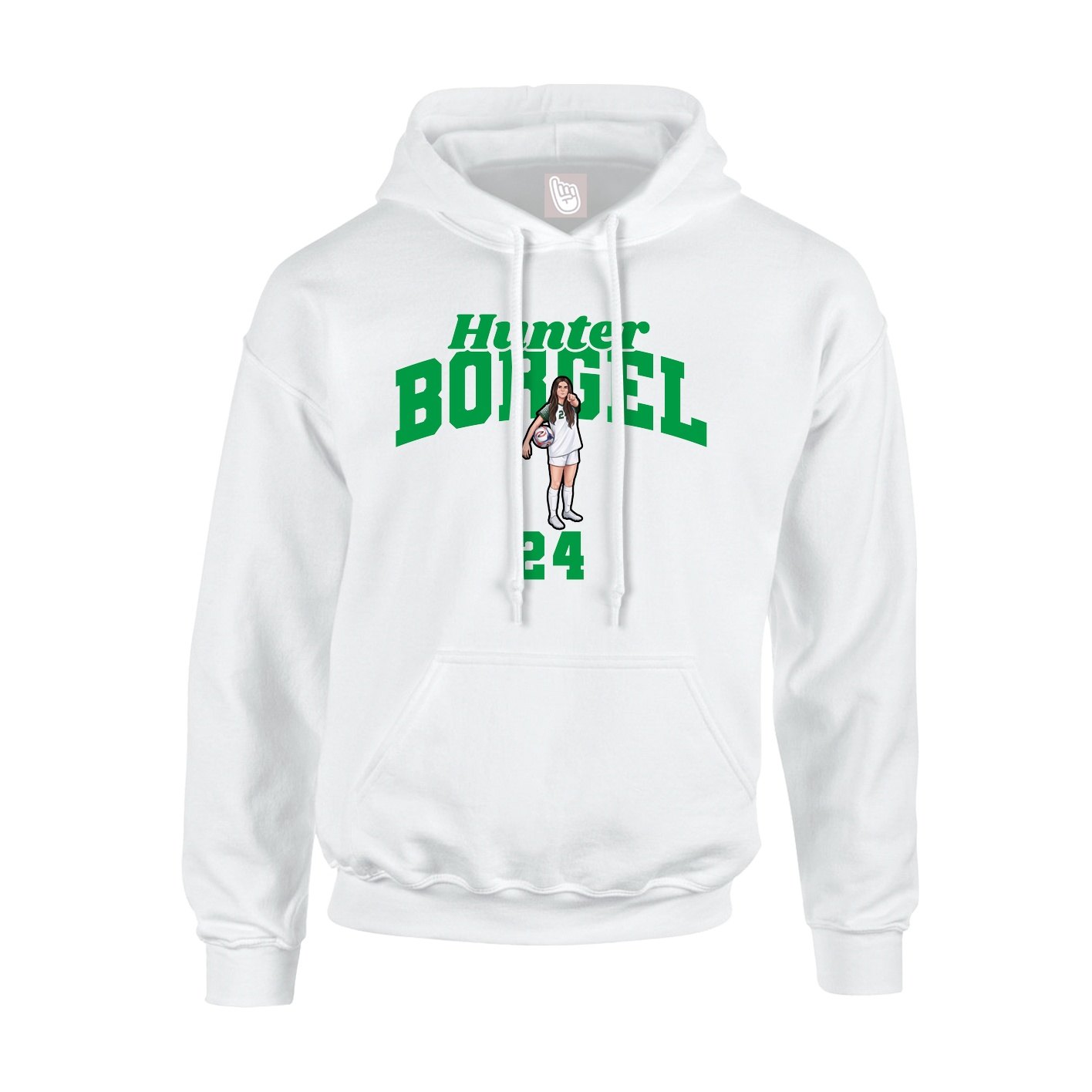 Youth Hoodie — Signature Arch in White