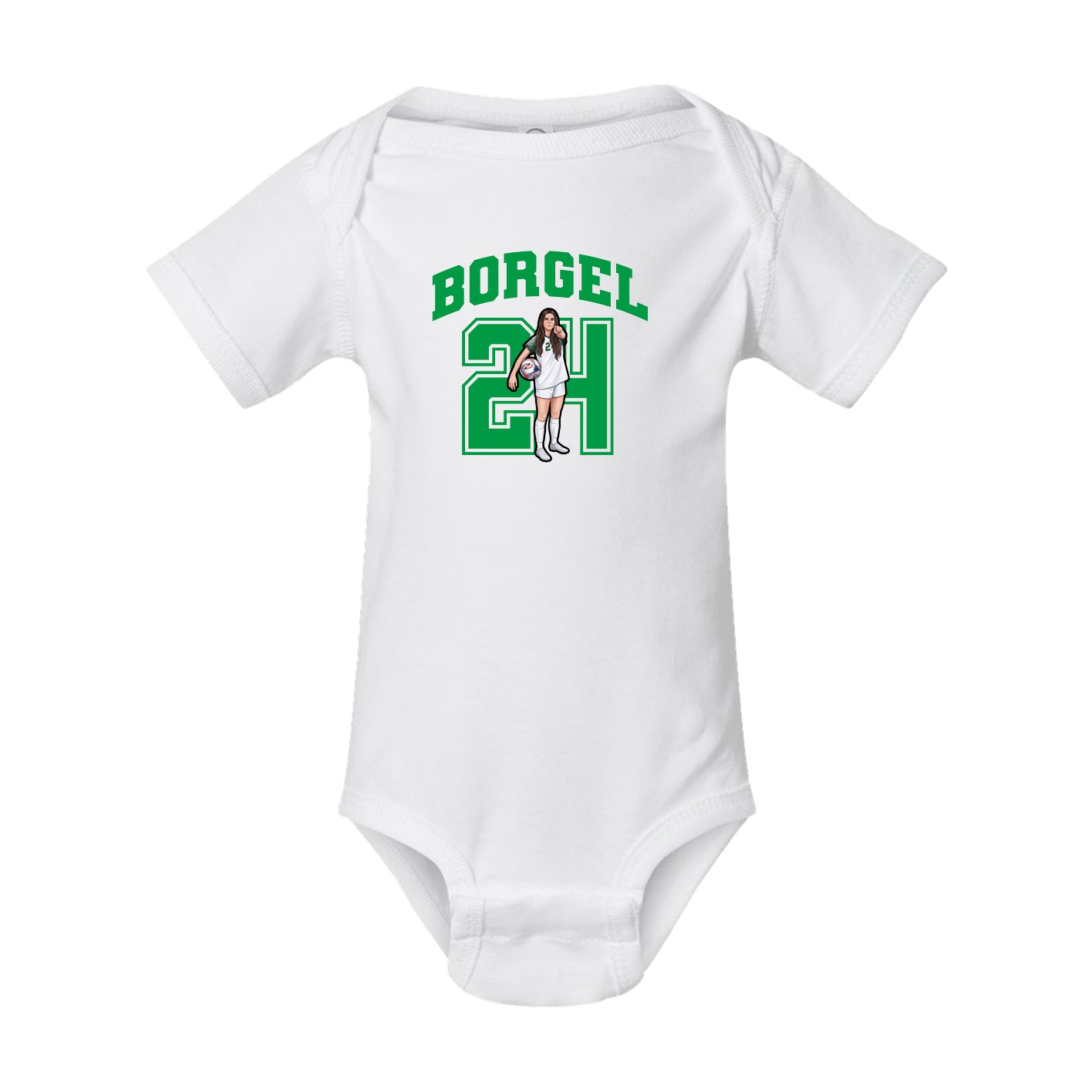 Baby Onesie — Number in White