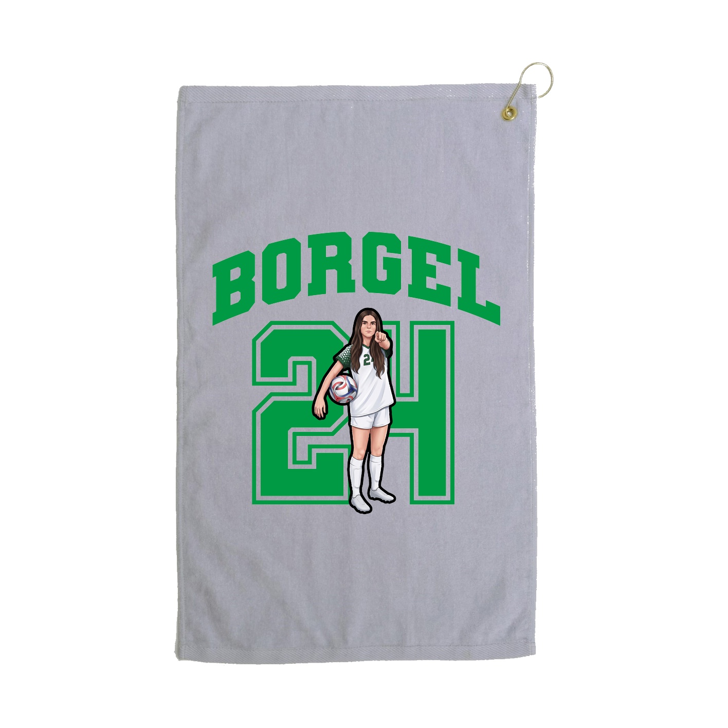 Golf Towel — Number in Grey