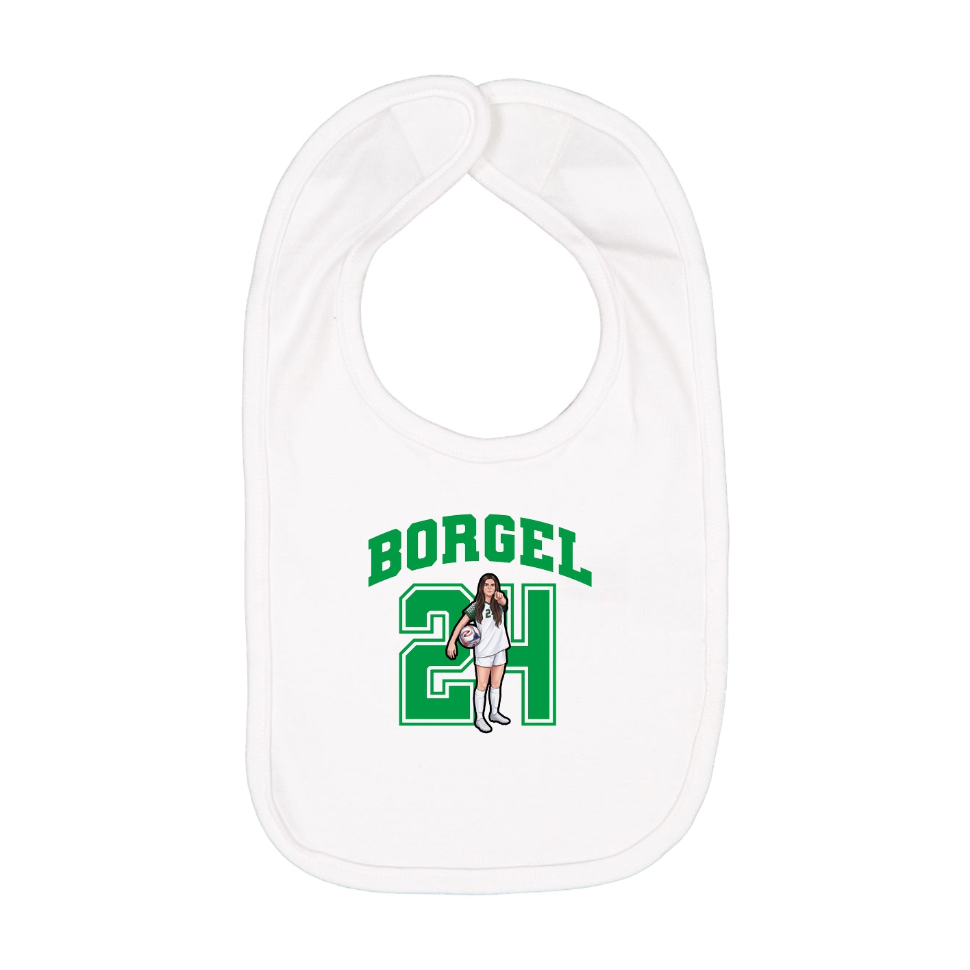 Infant Bib — Number in White