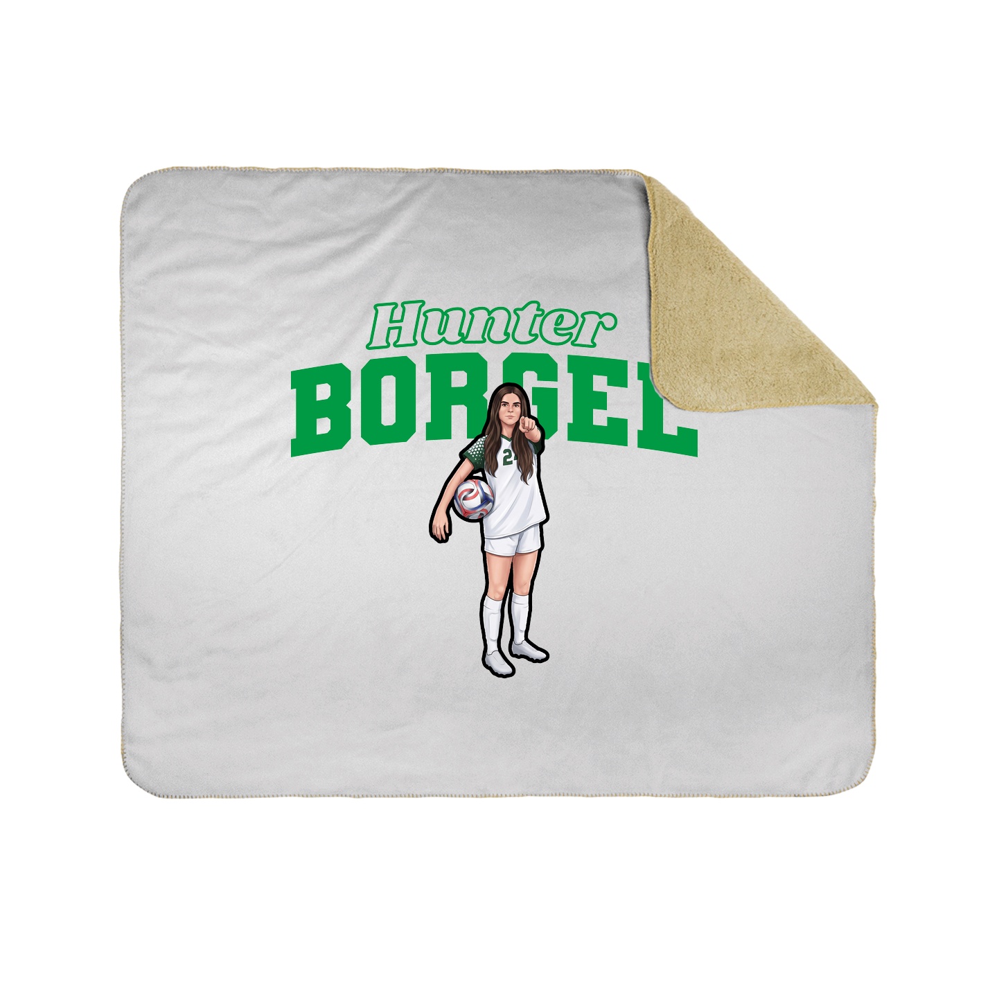 Throw Blanket — Name Arch in White