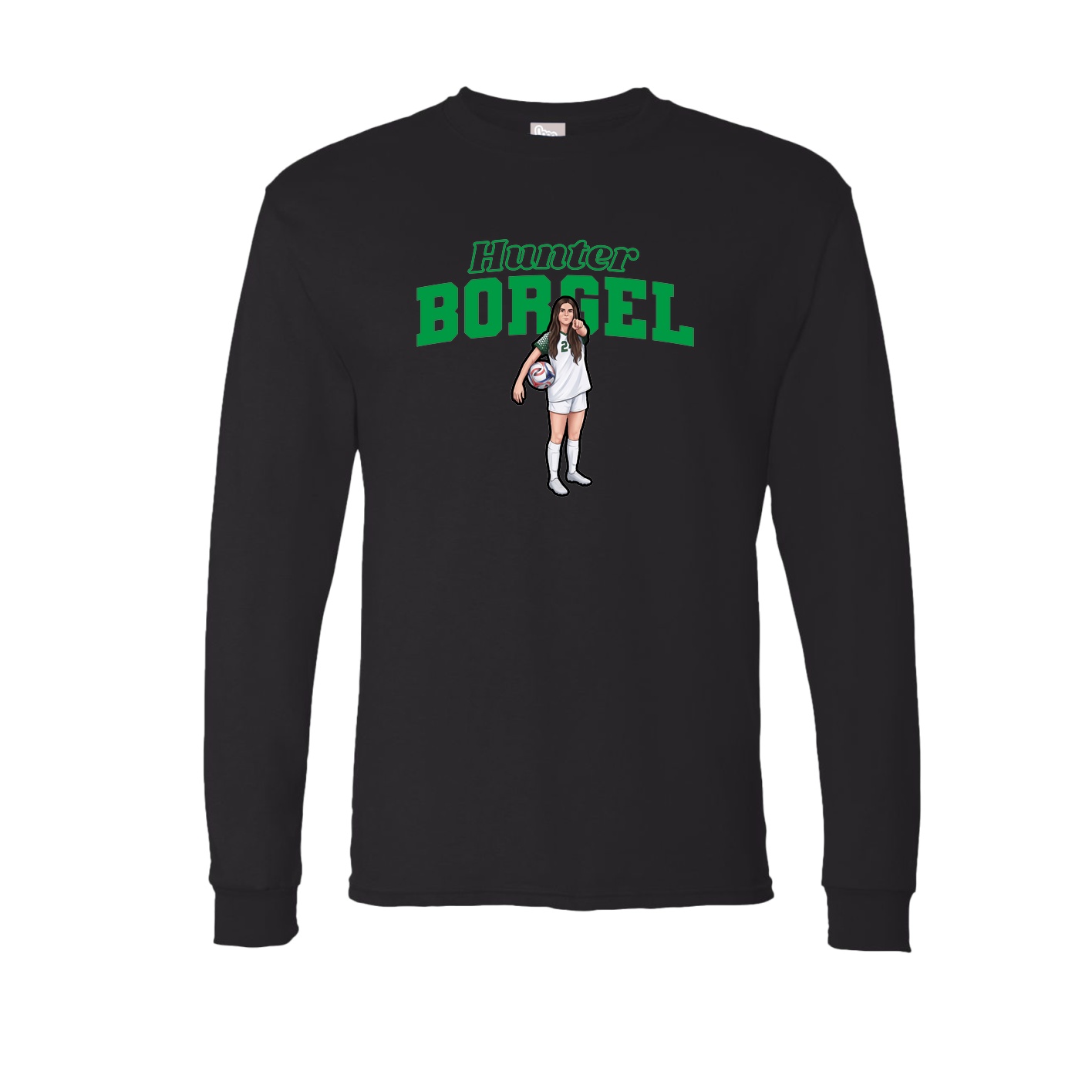 Long Sleeve Tee — Name Arch in Black