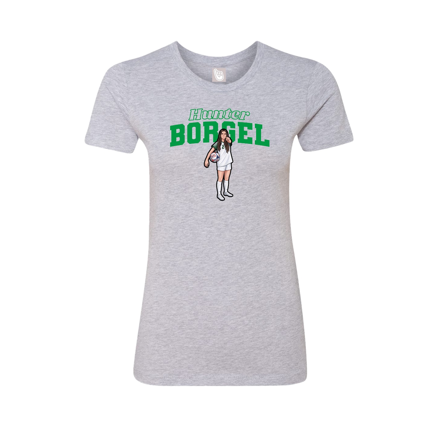 Fitted Women's Tee — Name Arch in Grey