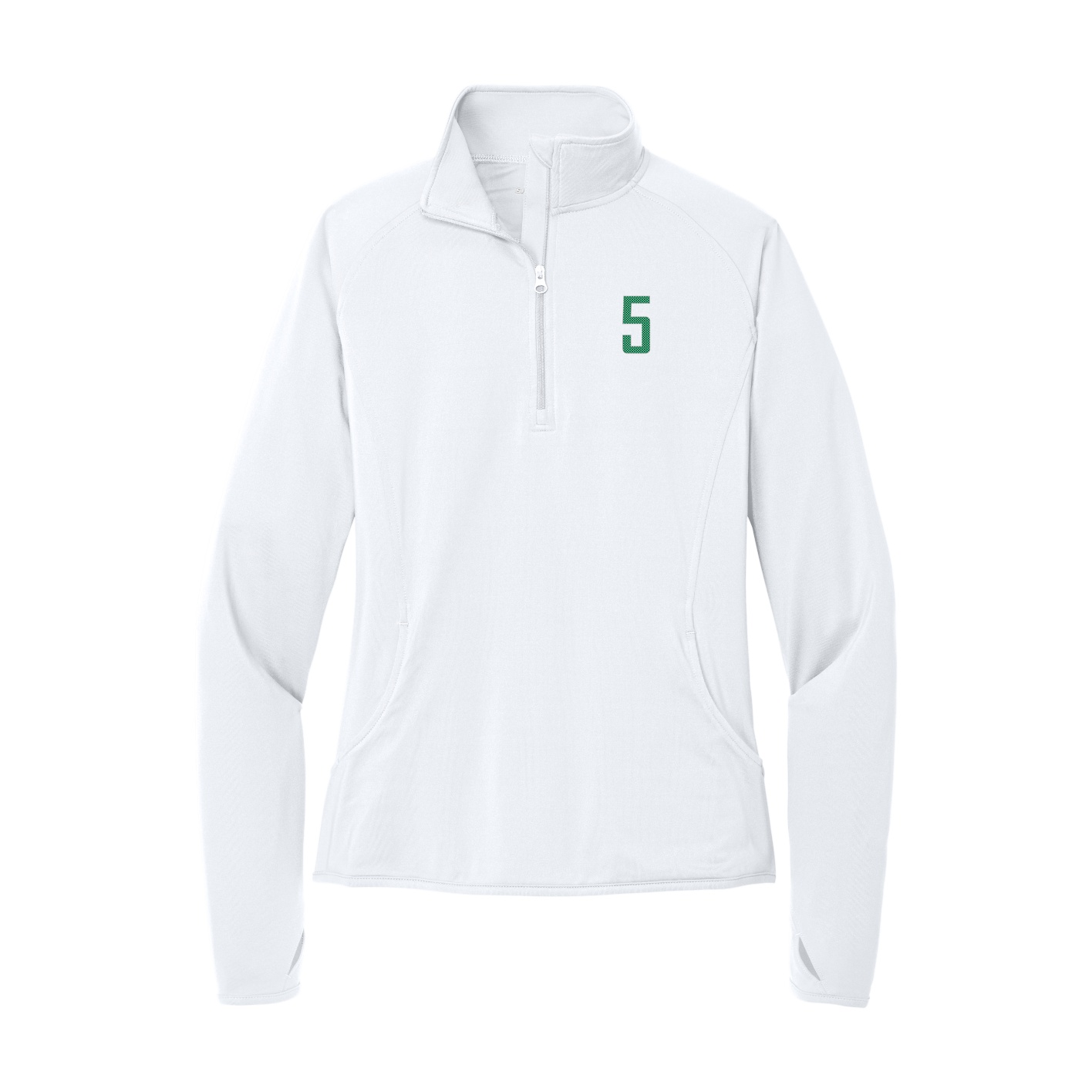 Women's Q-Zip Pullover — Front Shirsy in White