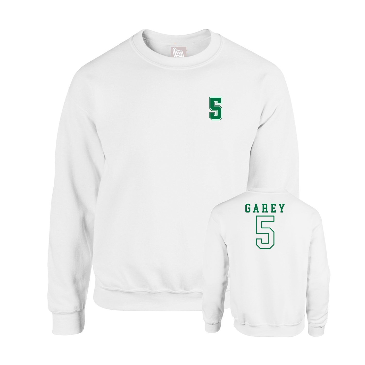Fleece Crew — Chest Back in White