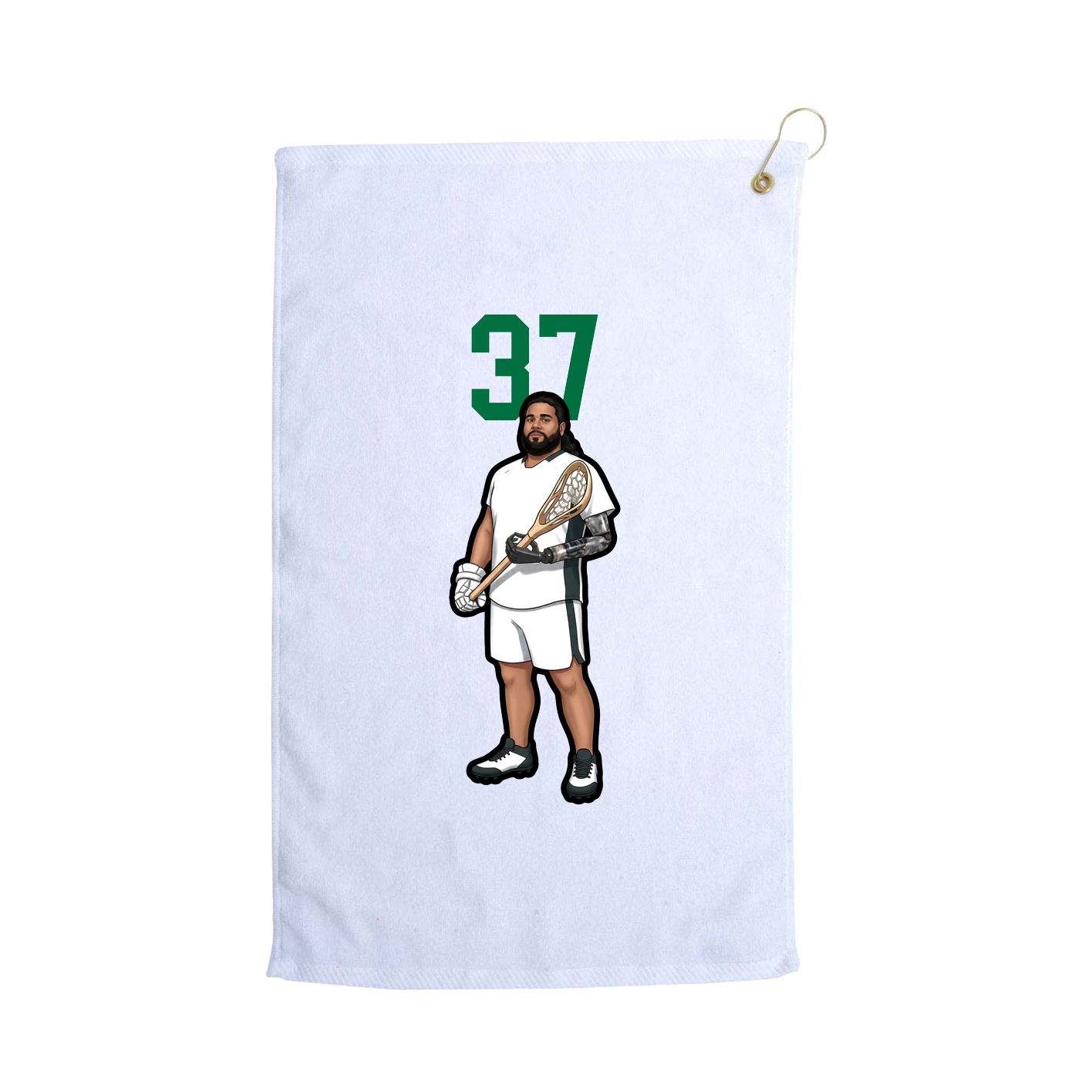 Golf Towel — Number Top in White