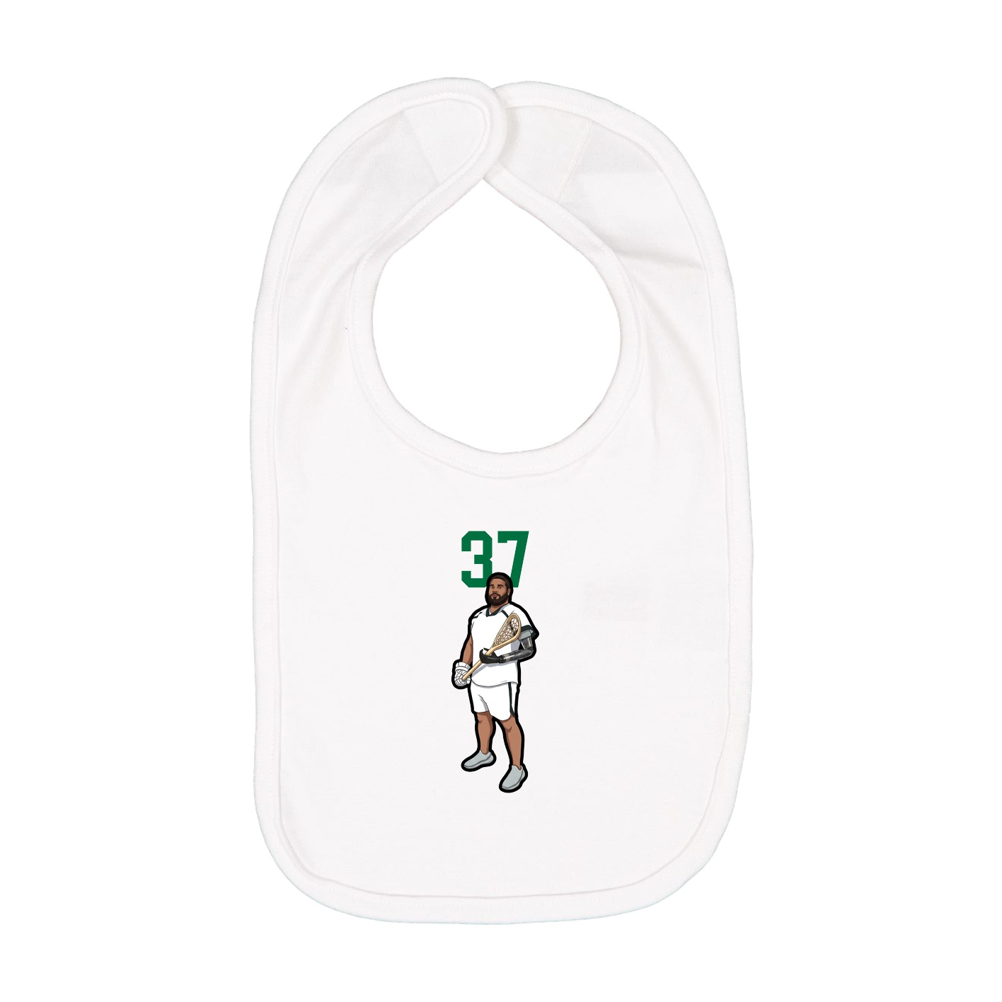 Infant Bib — Number Top in White