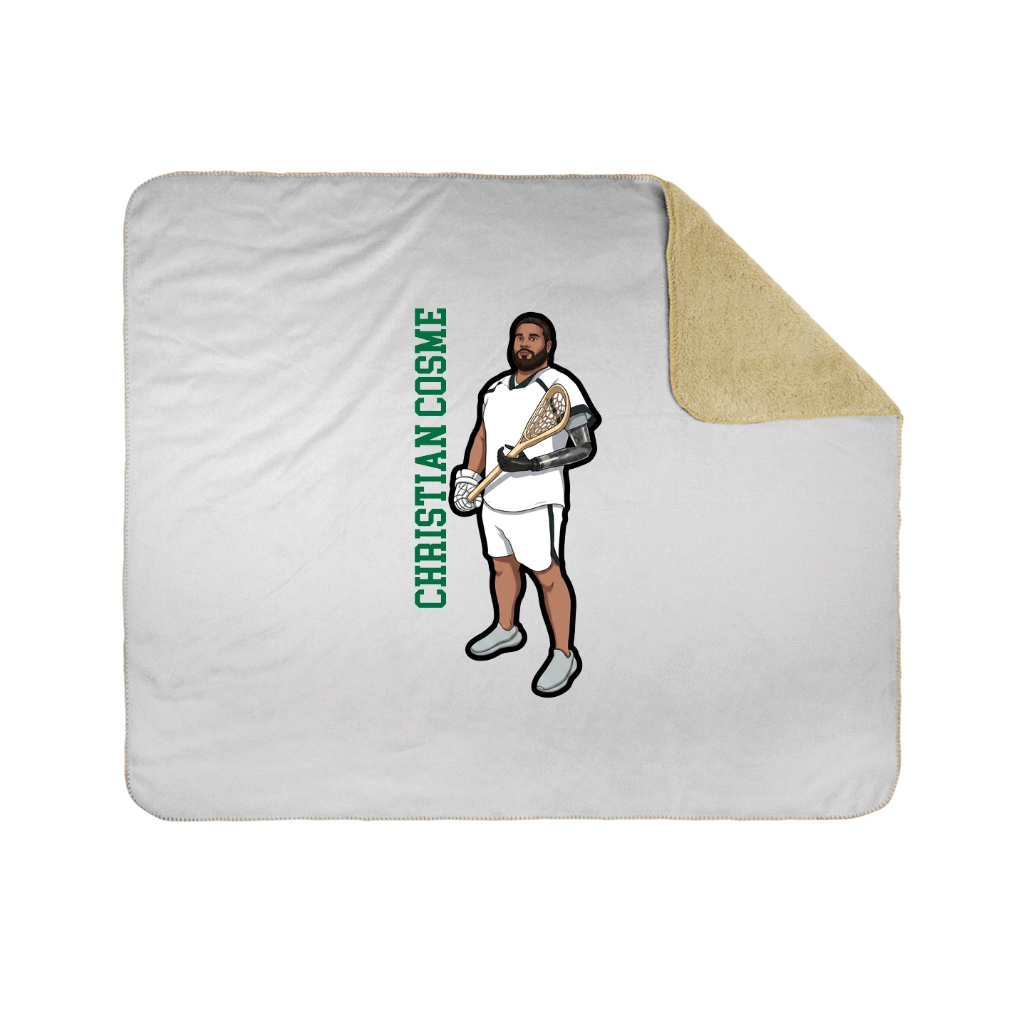 Throw Blanket — Name Vertical in White