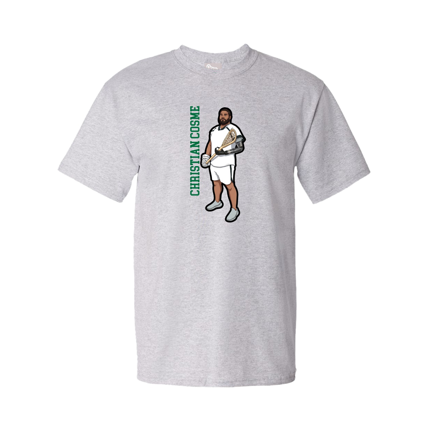 Tee — Name Vertical in Grey