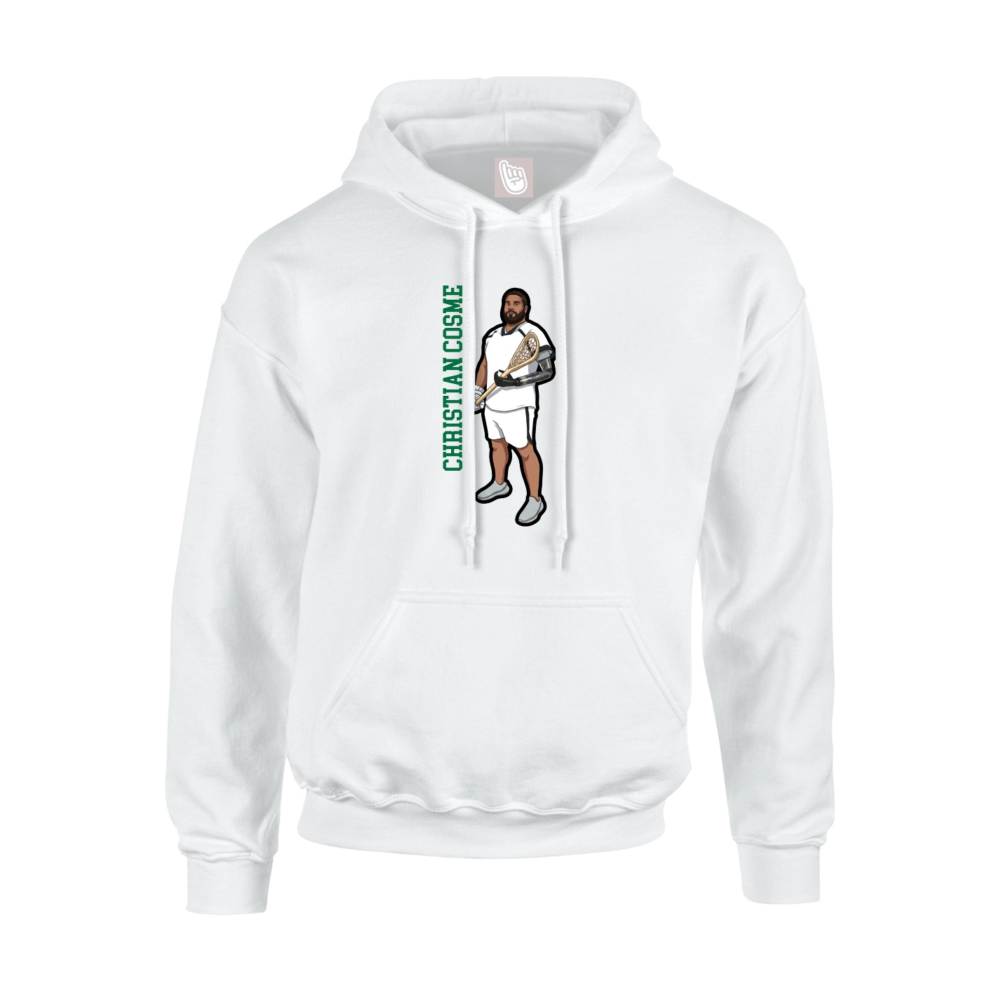 Youth Hoodie — Name Vertical in White