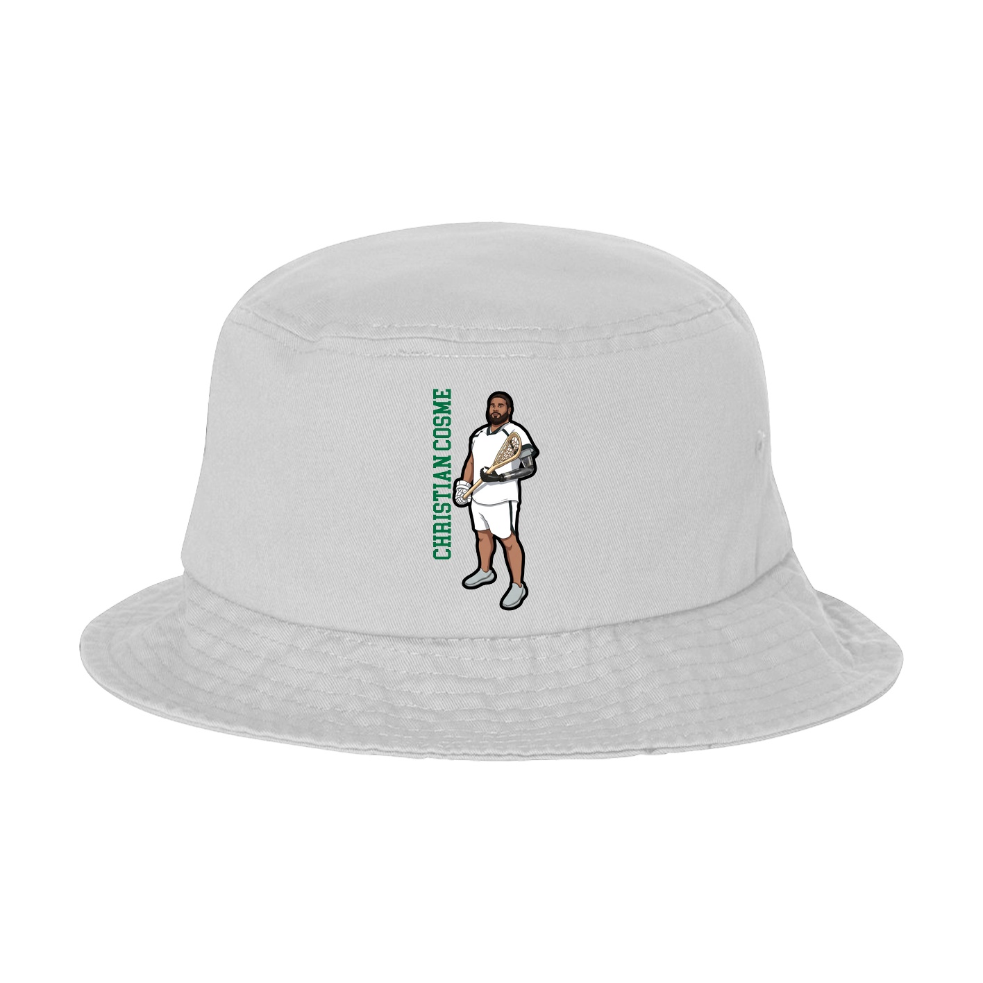 Bucket Cap — Name Vertical in White