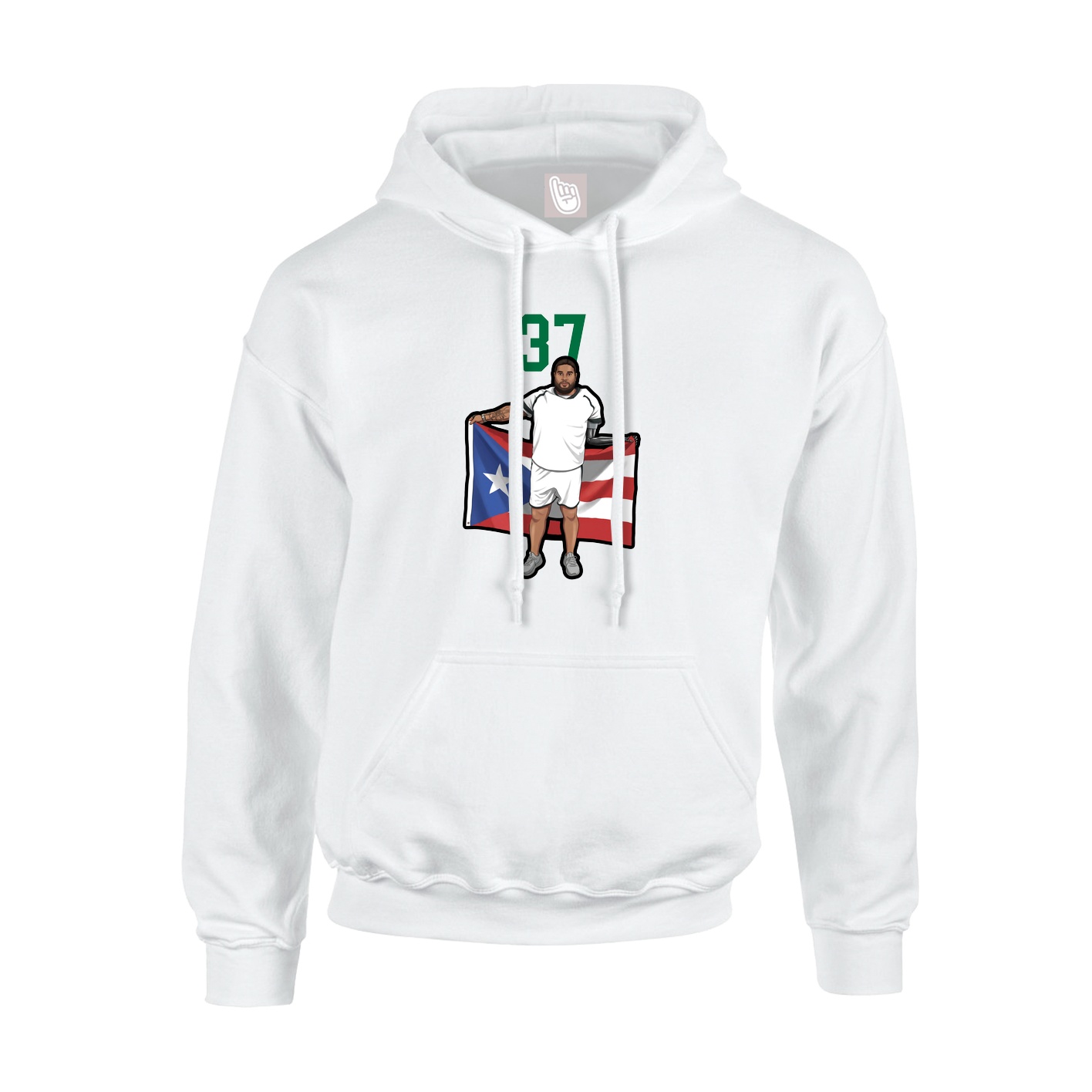 Youth Hoodie — Number Top in White
