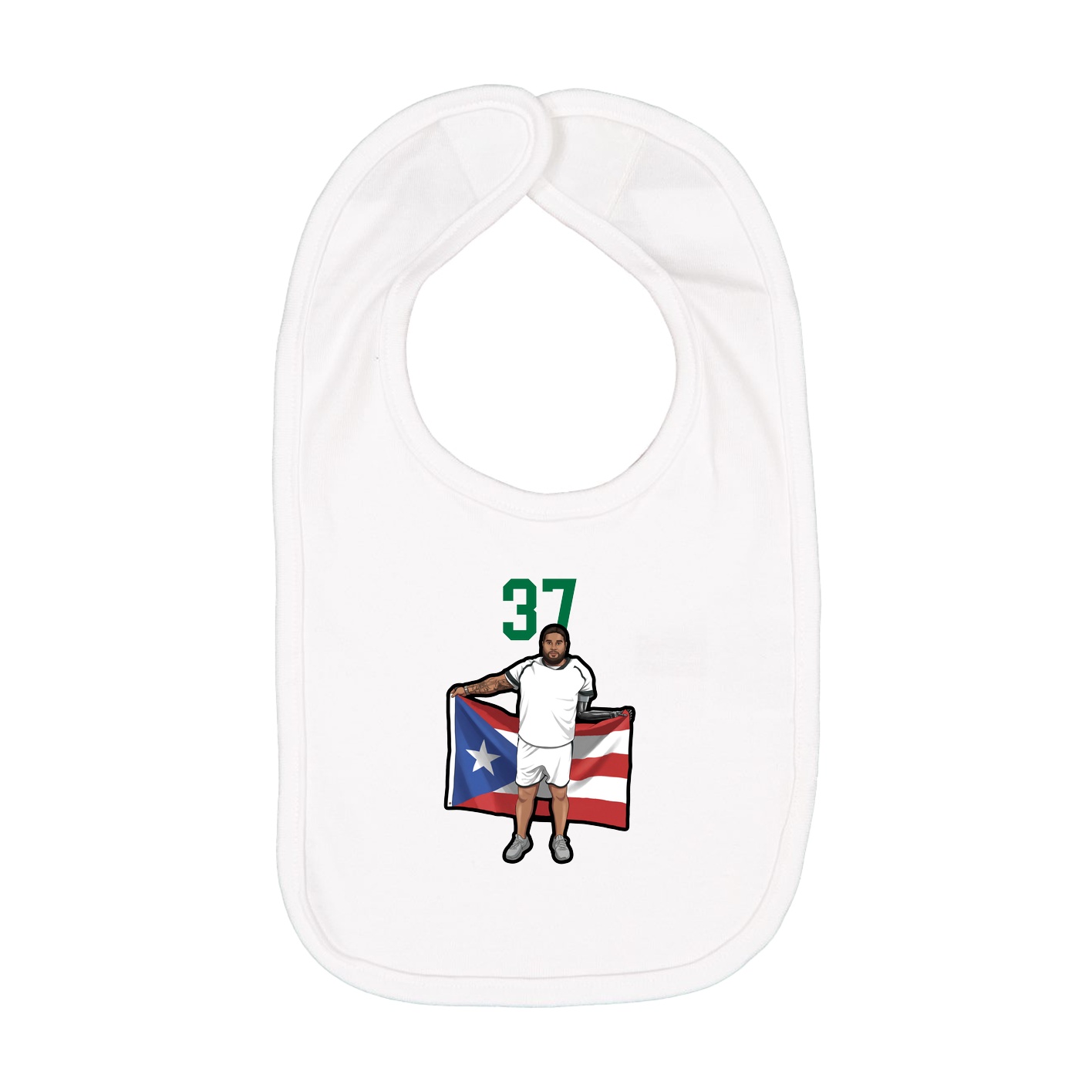Infant Bib — Number Top in White