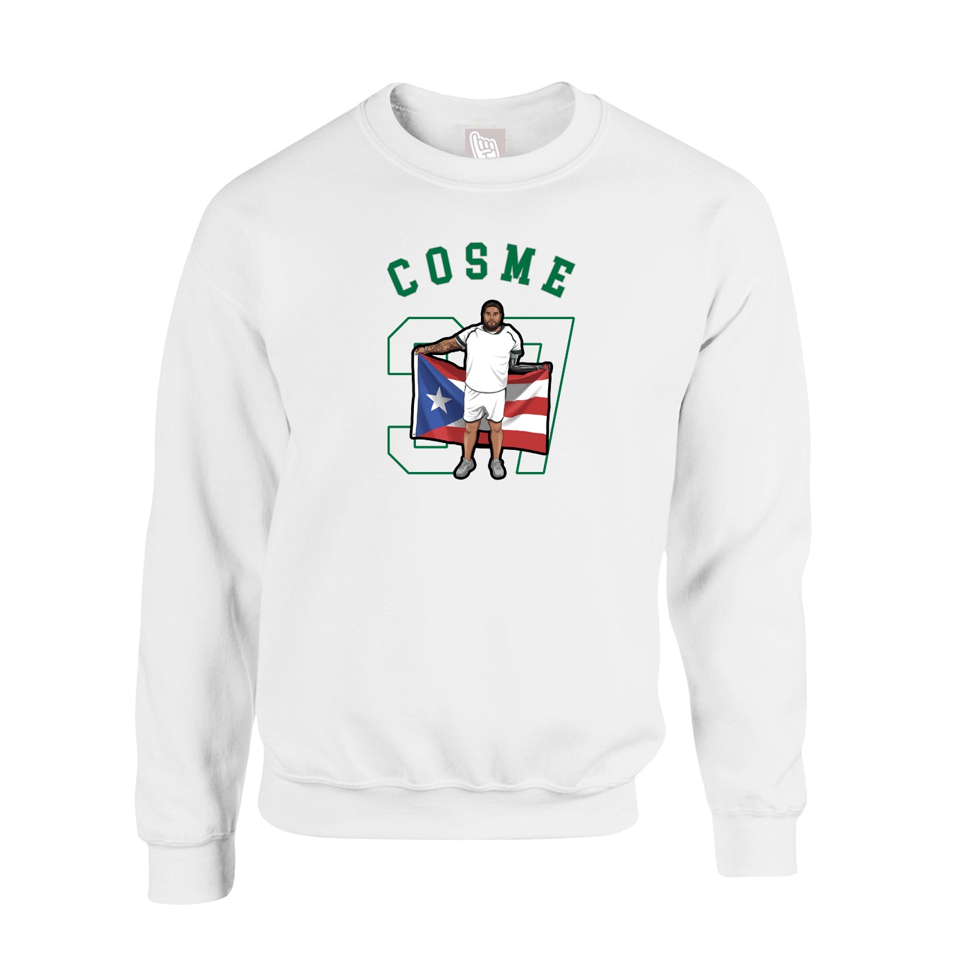 Fleece Crew — Shirsey Arch in White