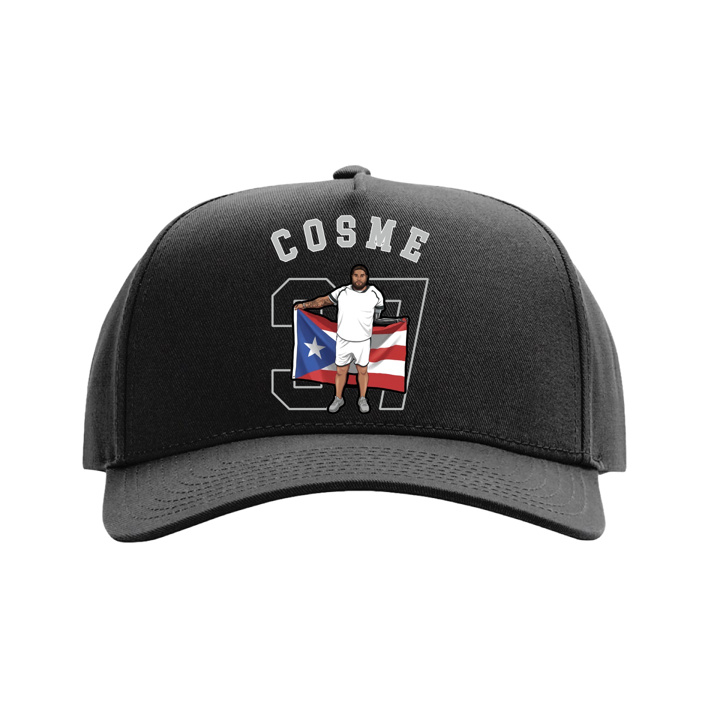 Full Fabric Five-Panel Champ Cap — Shirsey Arch in Black