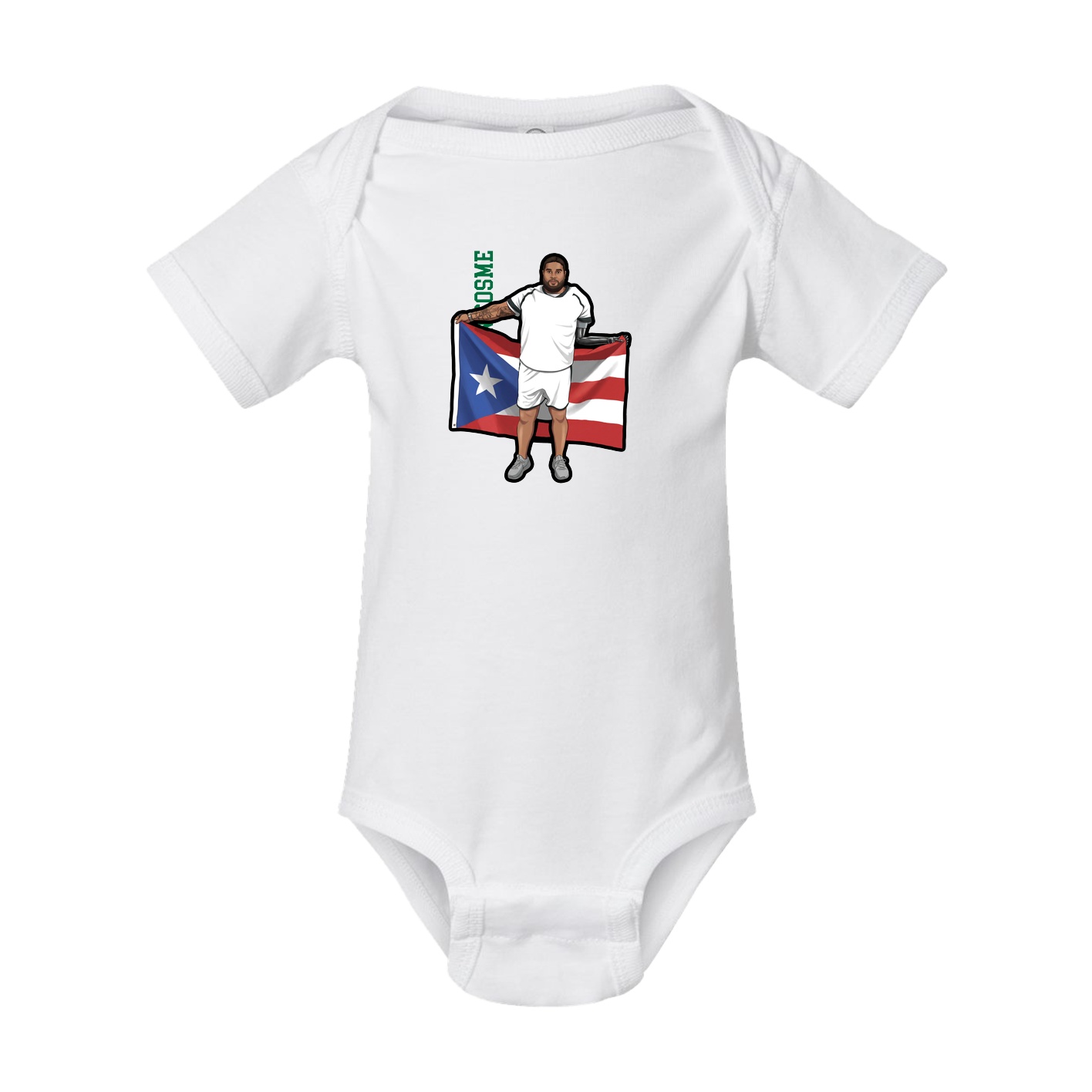 Baby Onesie — Name Vertical in White