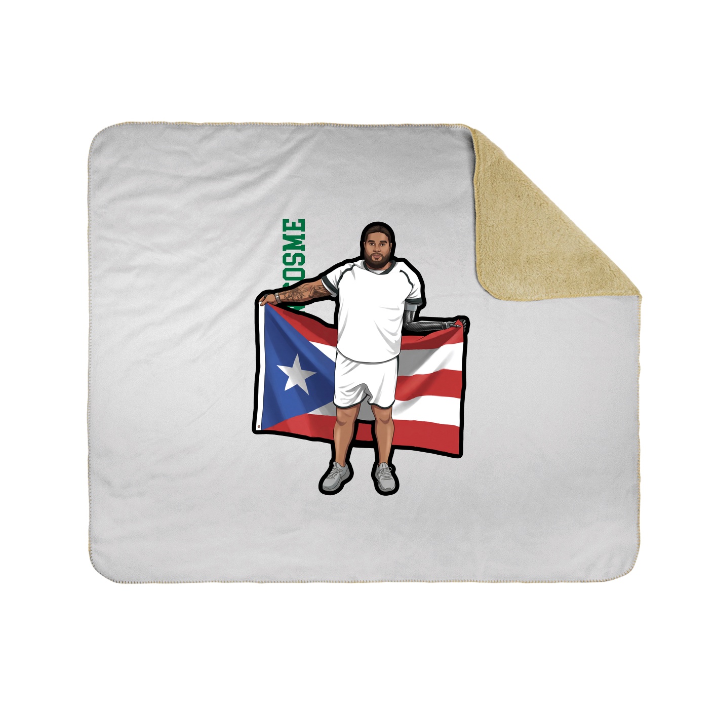Throw Blanket — Name Vertical in White