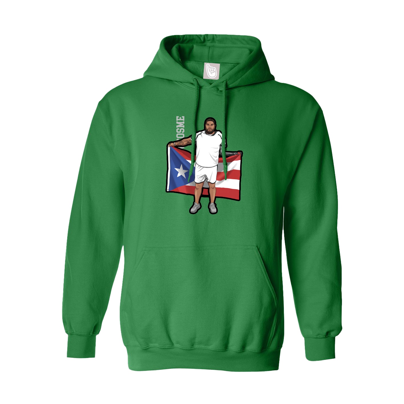 Hoodie — Name Vertical in Green