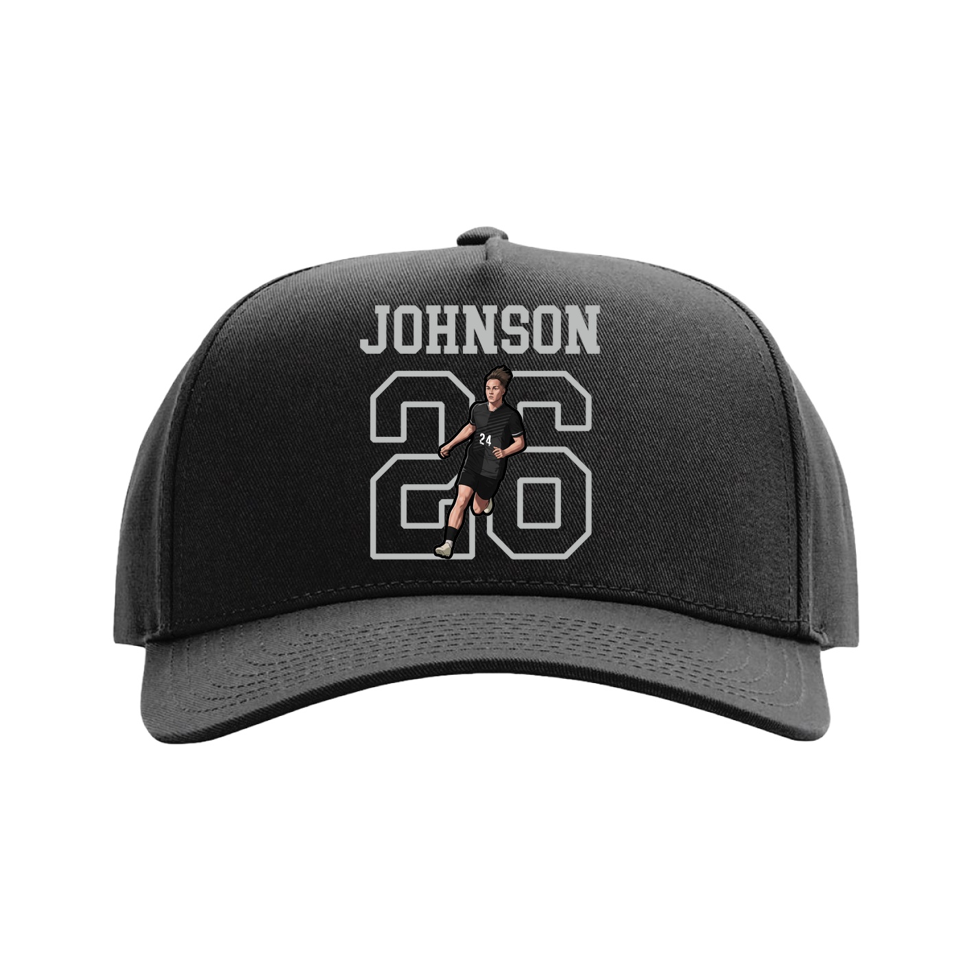 Full Fabric Five-Panel Champ Cap — Shirsey in Black