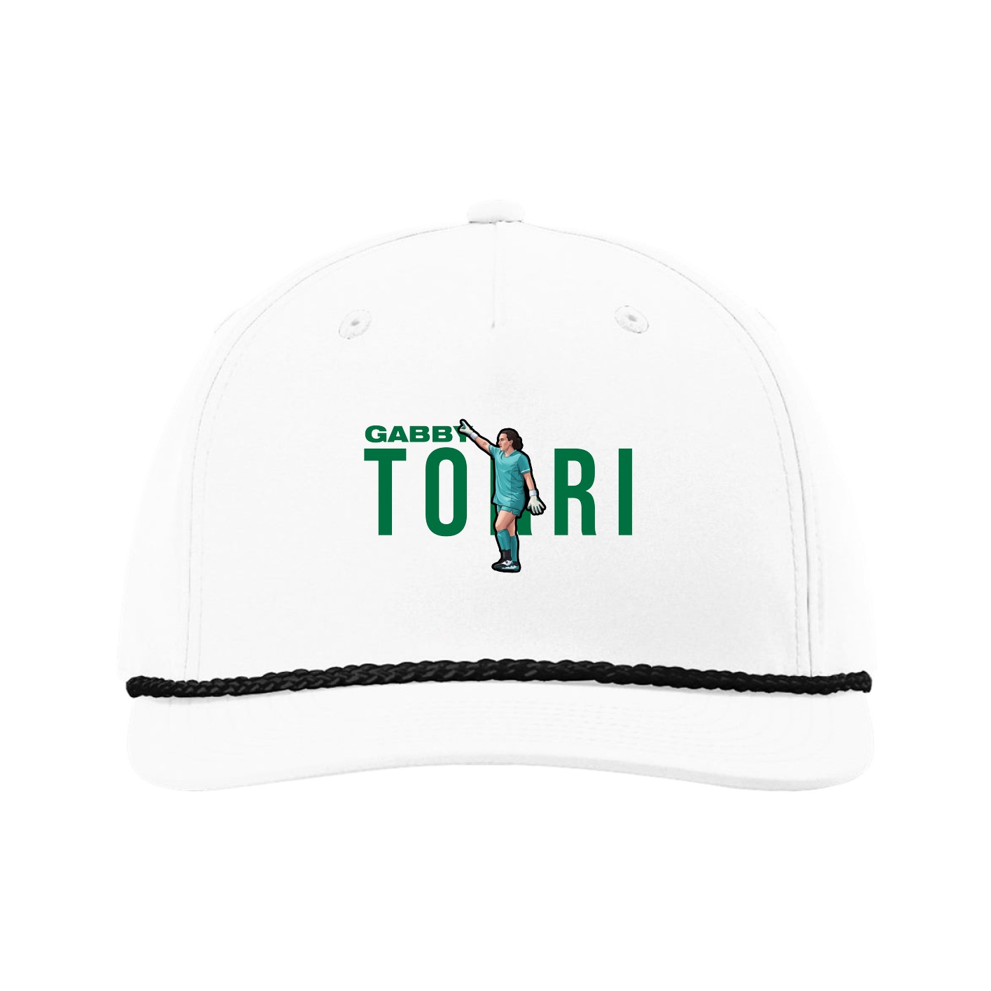 Five-Panel Classic Rope Cap — Player Name in White
